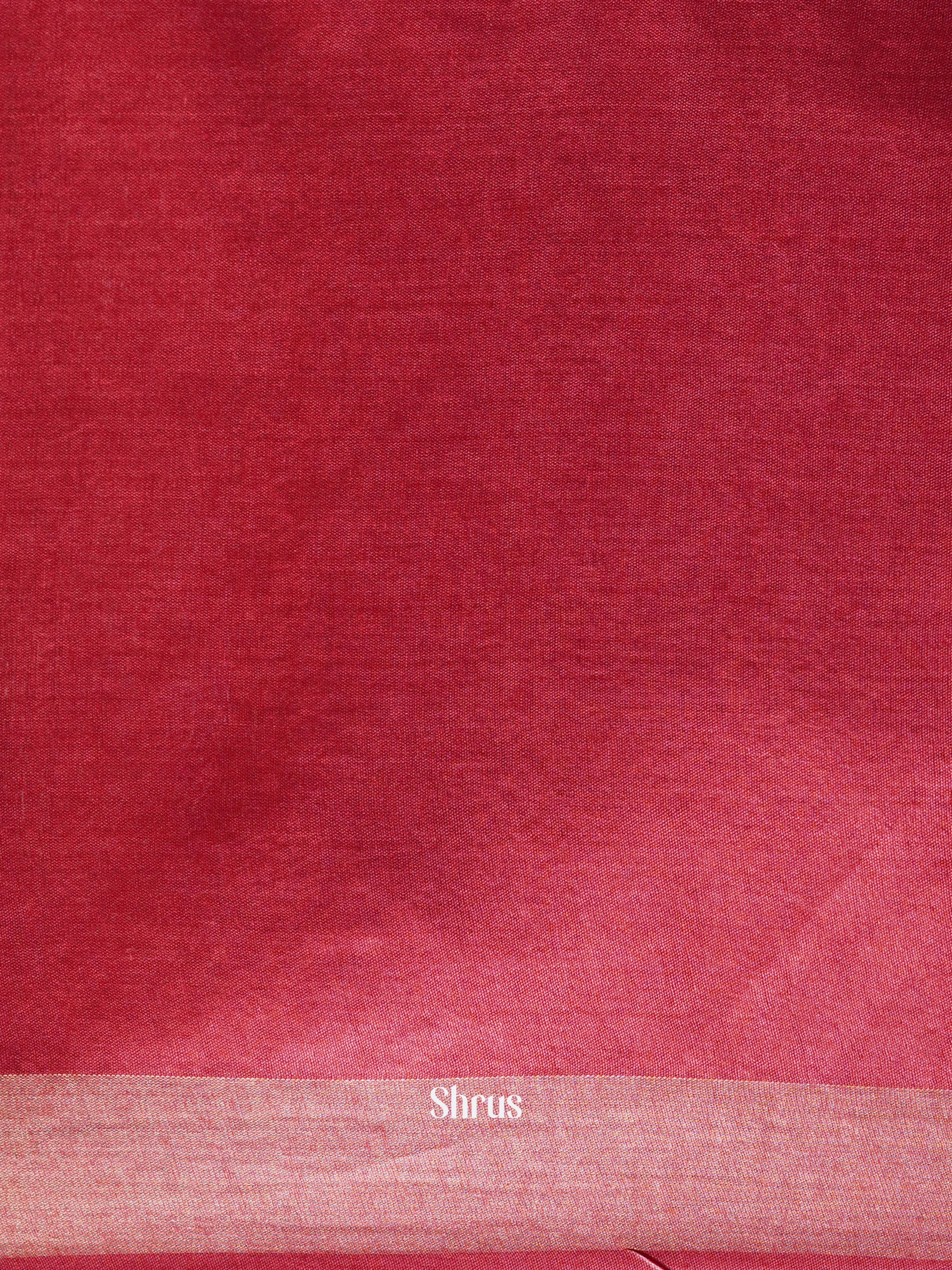 Blue & Red - Semi Tussar Saree - Shop on ShrusEternity.com