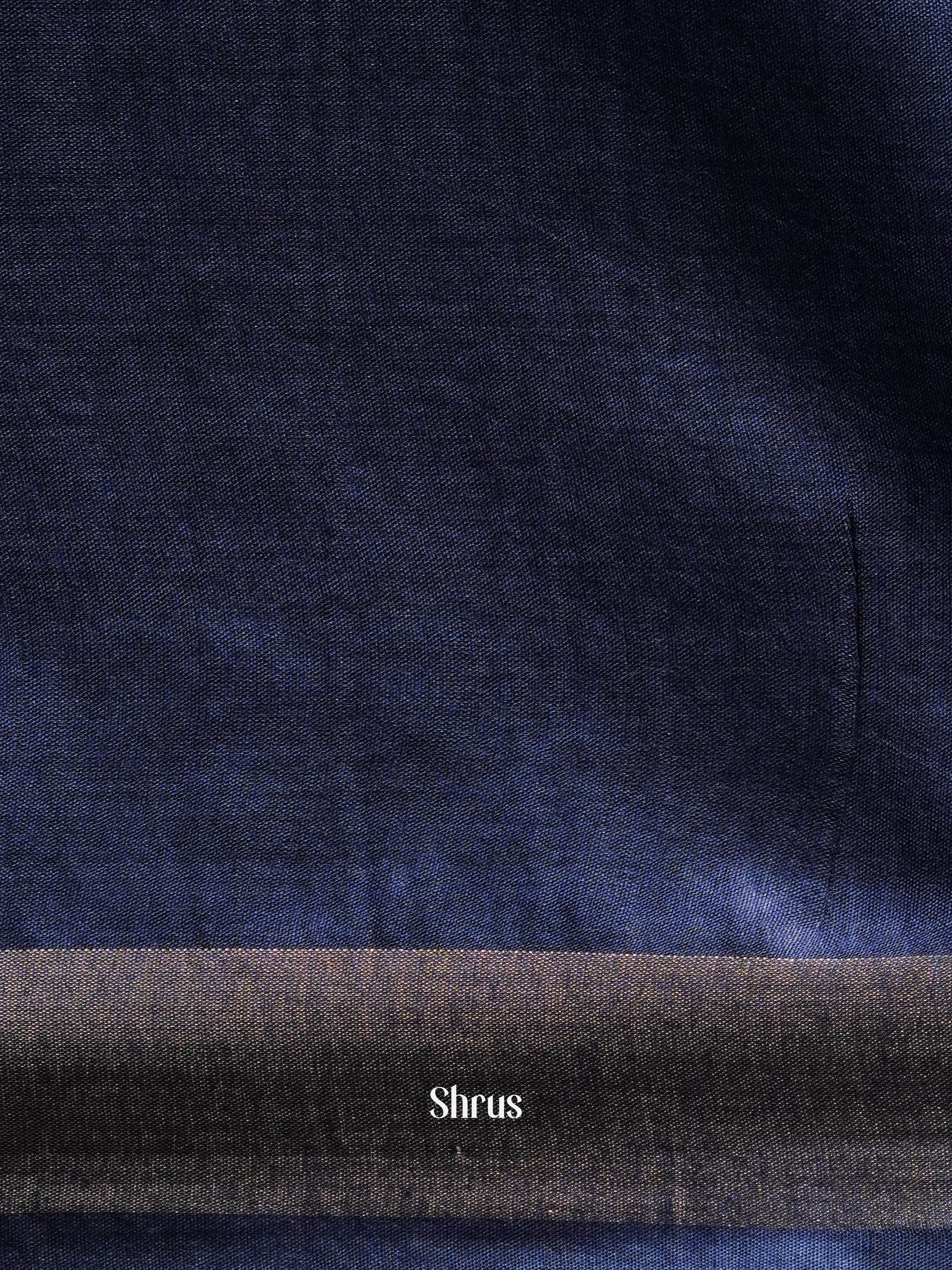 Grey & Blue - Semi Tussar Saree - Shop on ShrusEternity.com