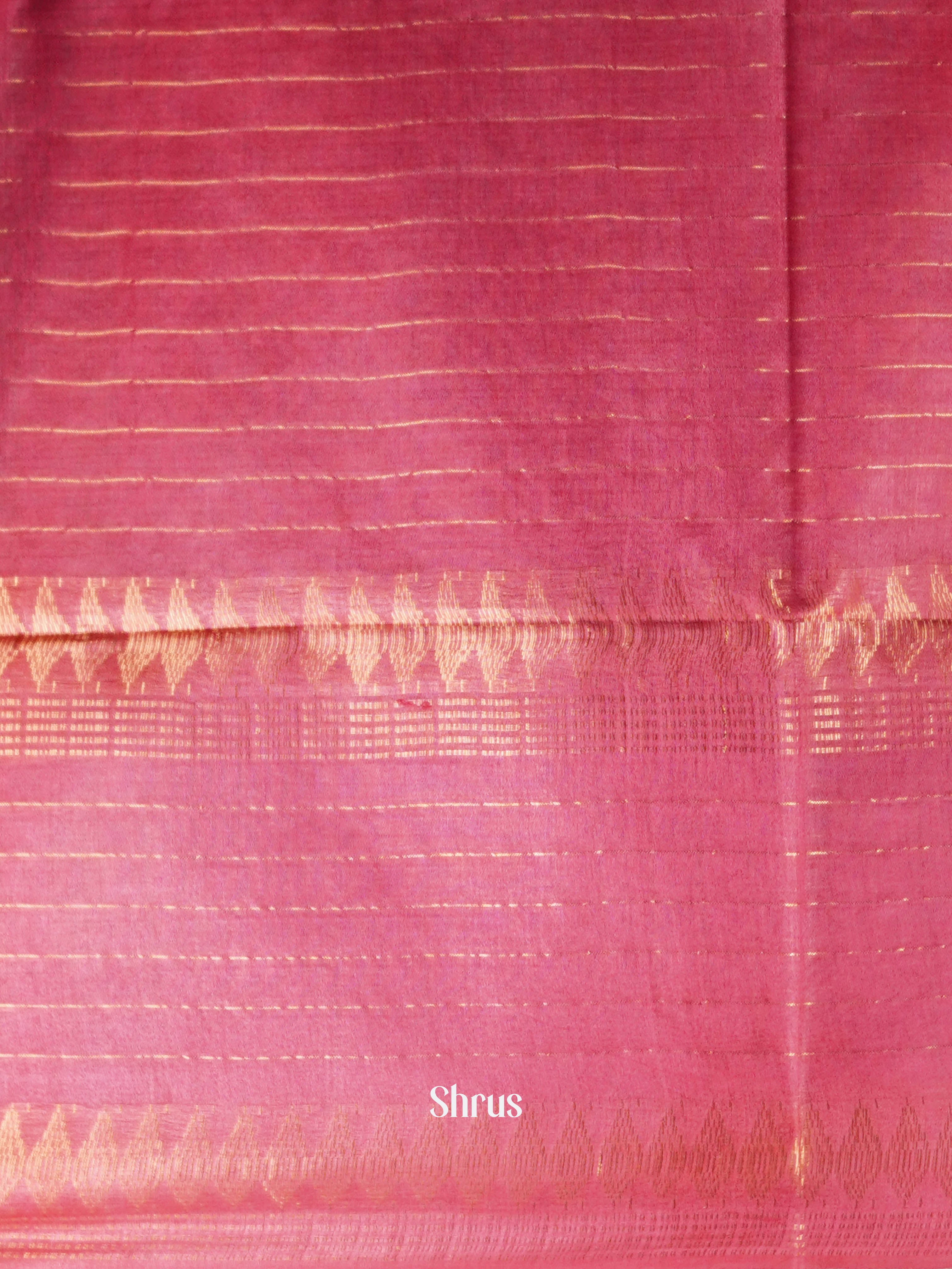 Grey & Pink - Semi Tussar Saree - Shop on ShrusEternity.com
