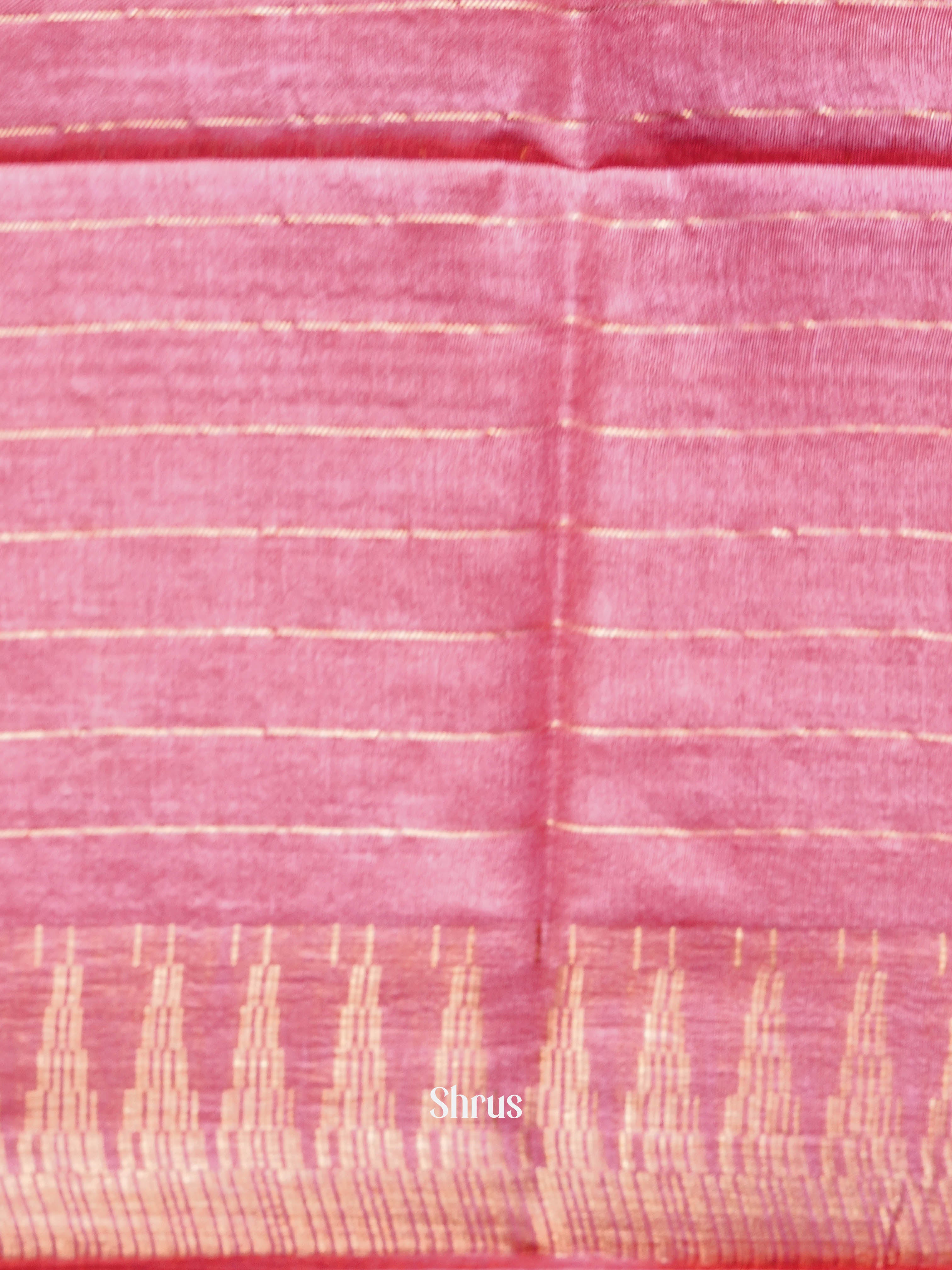 Blue & Reddish Pink - Semi Tussar Saree - Shop on ShrusEternity.com