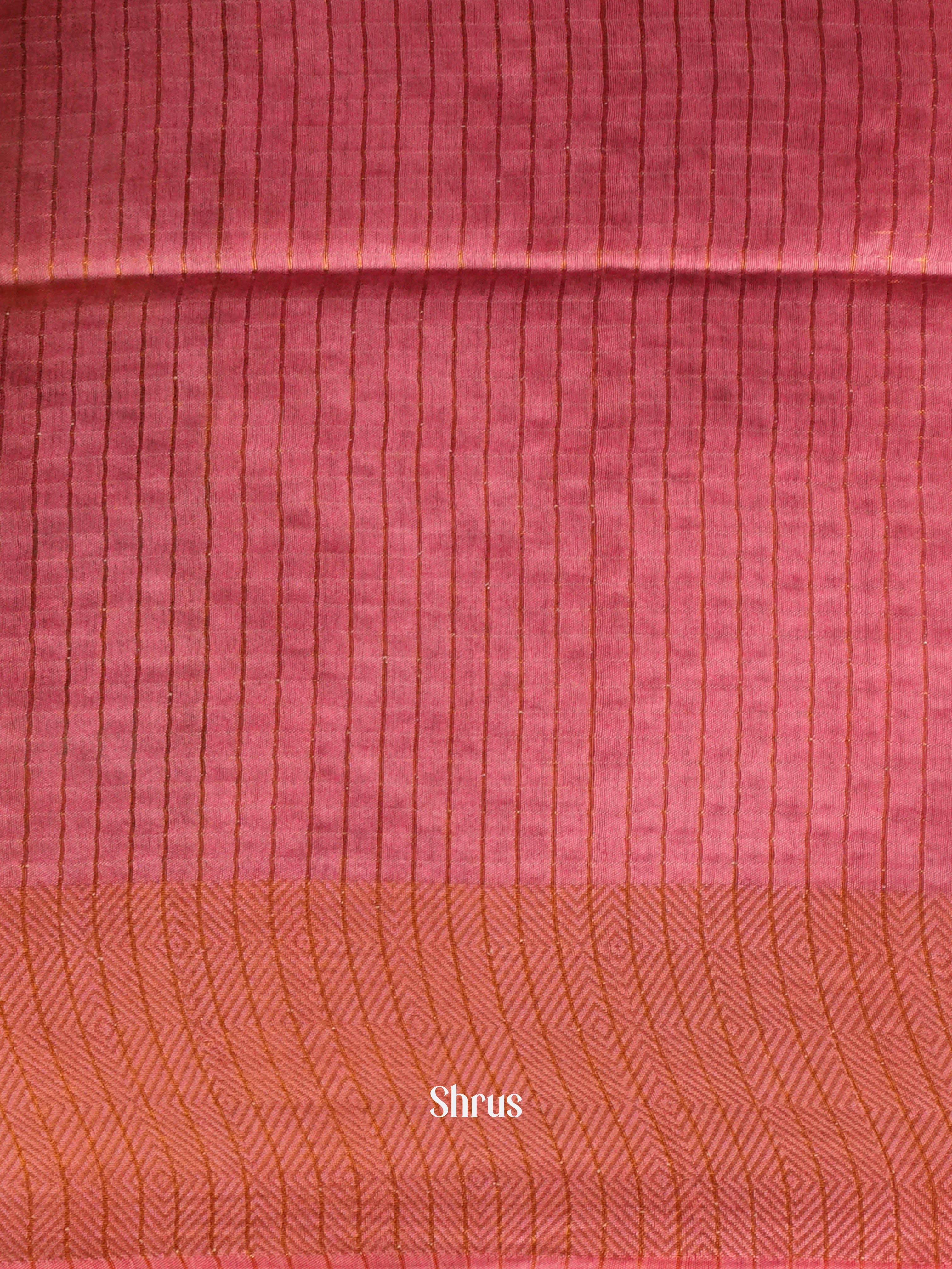 Grey & Pink - Semi Tussar Saree - Shop on ShrusEternity.com