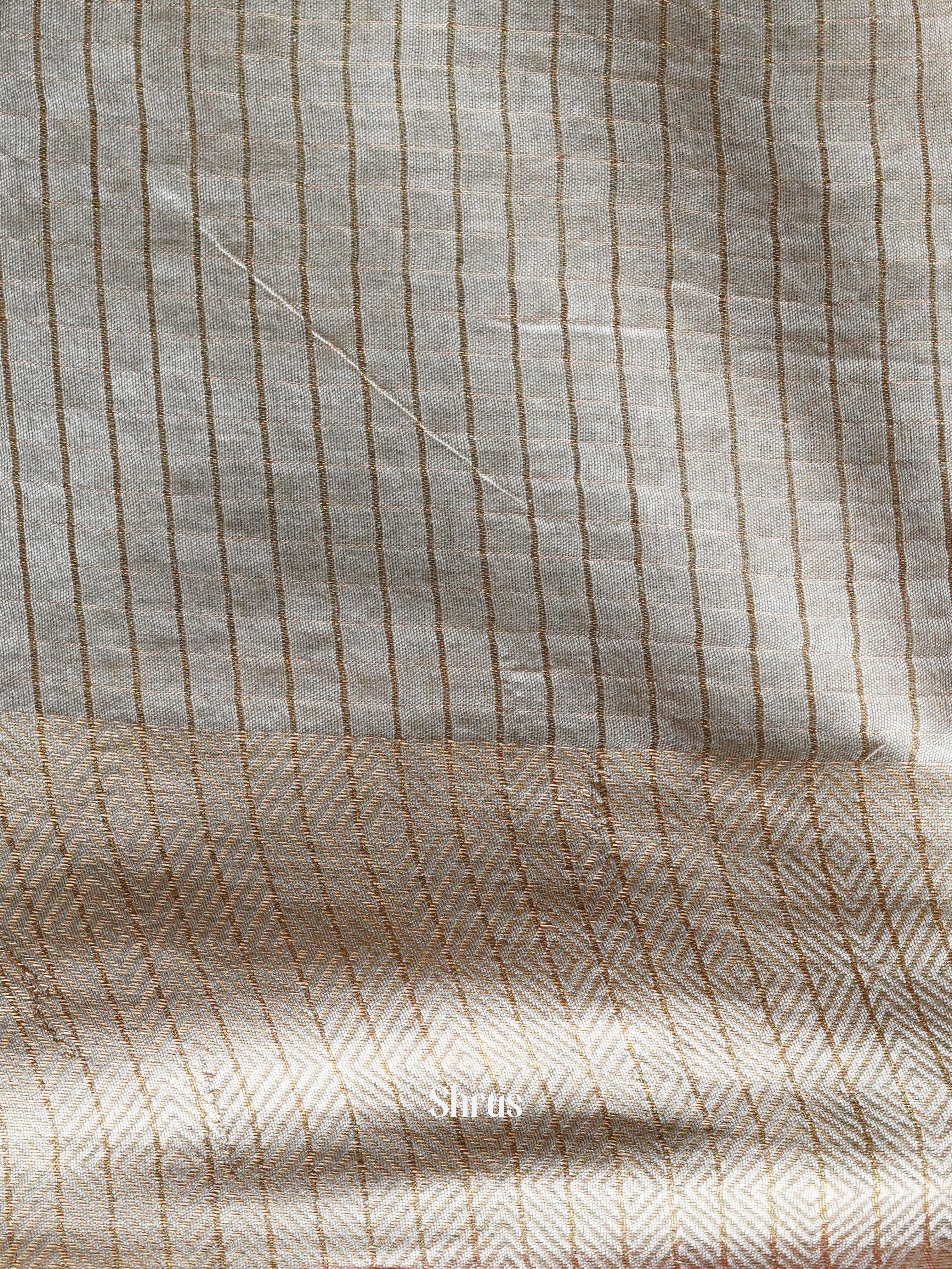 Purple & Cream - Semi Tussar Saree - Shop on ShrusEternity.com