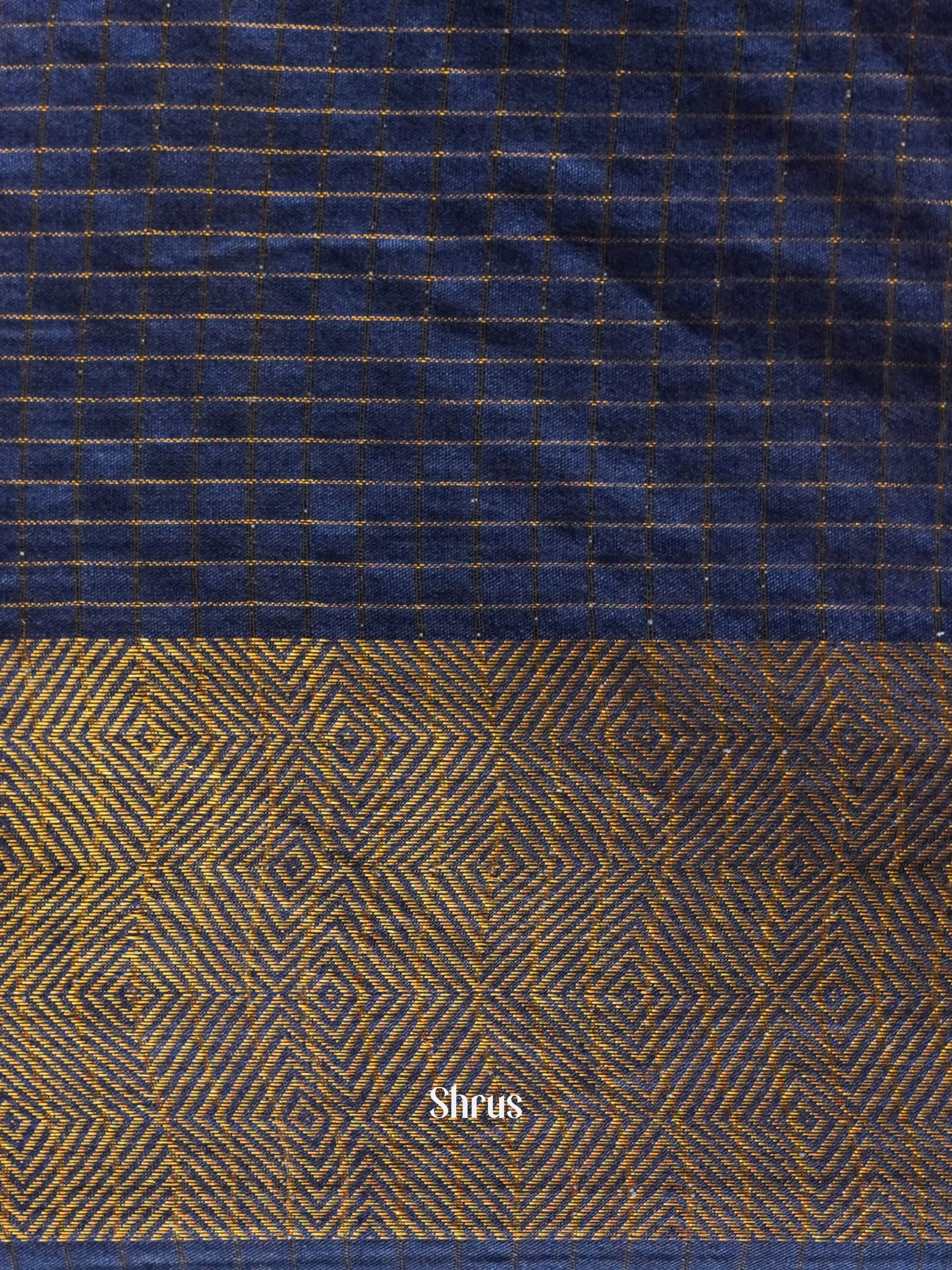 Grey & Blue- Semi Tussar Saree - Shop on ShrusEternity.com
