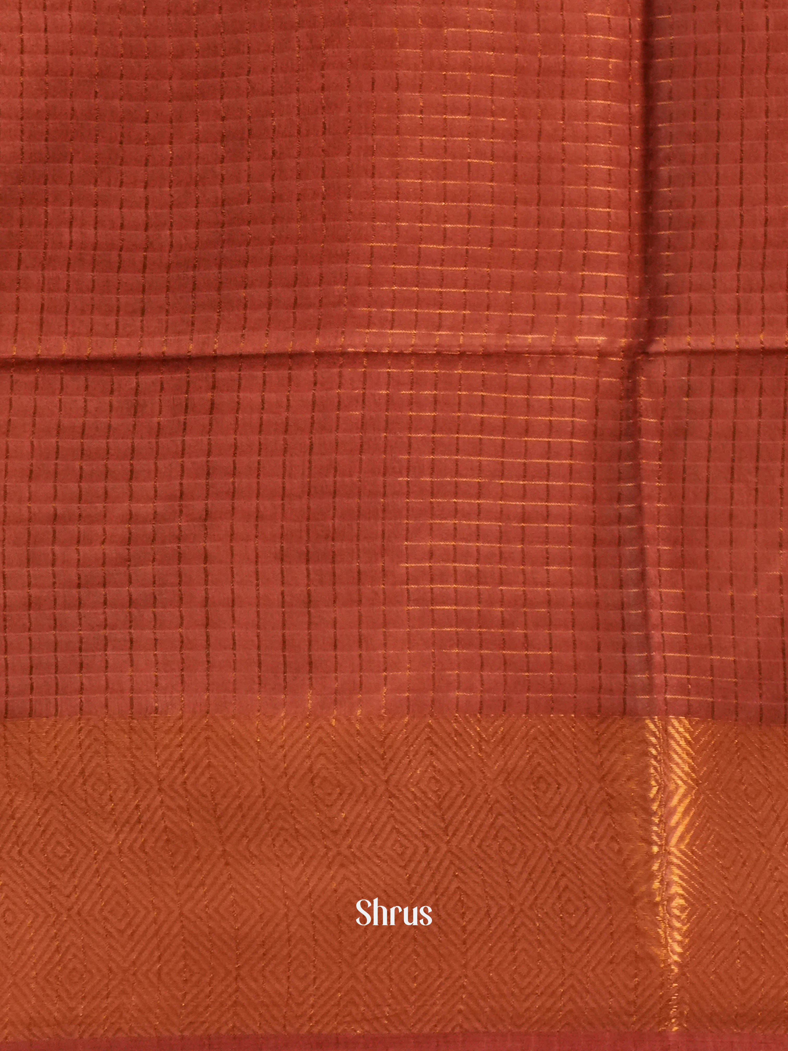 Teal Blue & Maroon - Semi Tussar Saree - Shop on ShrusEternity.com
