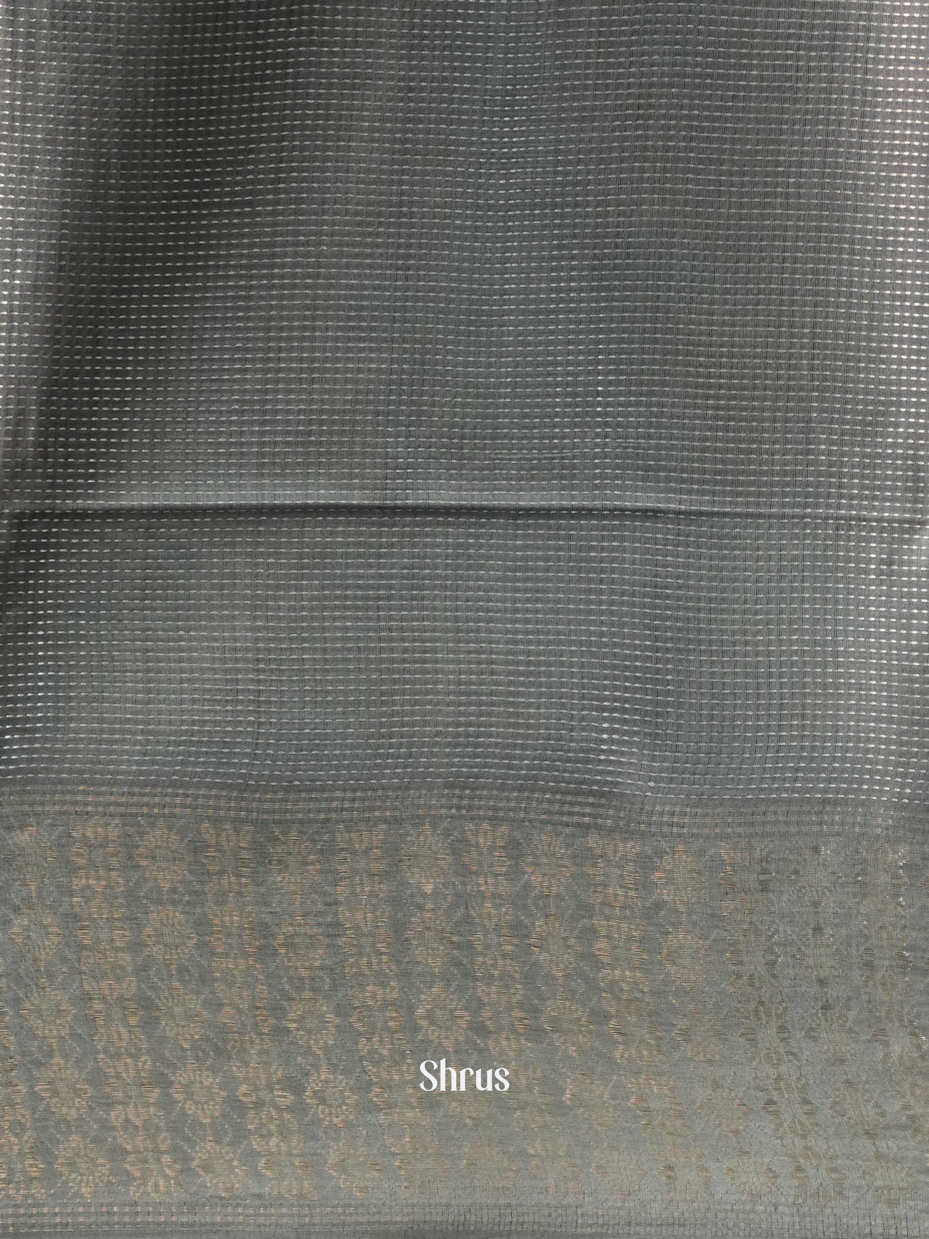 Blue & Grey - Semi Tussar Saree - Shop on ShrusEternity.com