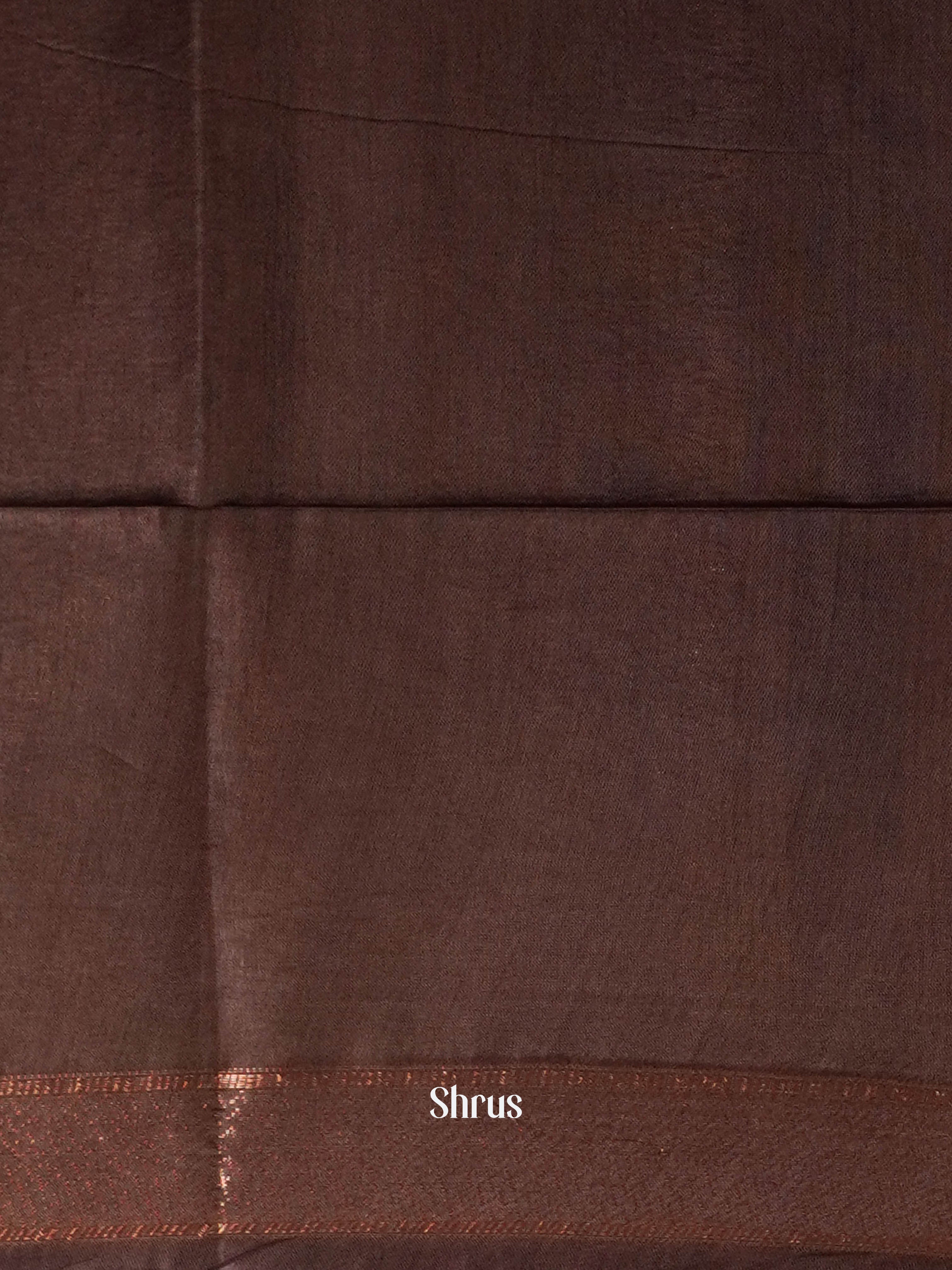 Brown(Single Tone) - Semi Tussar Saree - Shop on ShrusEternity.com