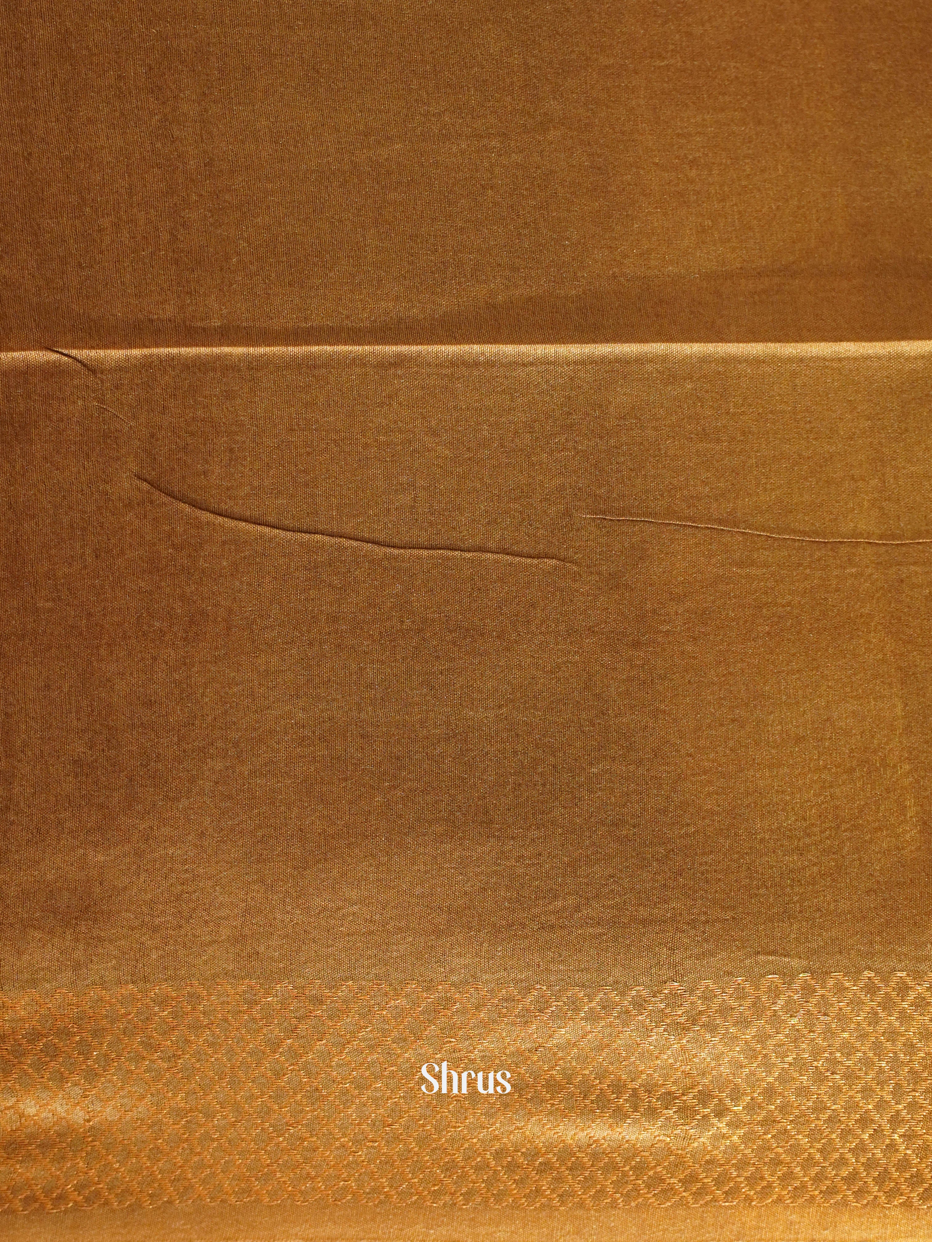 Golden Brown(Single Tone)- Semi Tussar Saree - Shop on ShrusEternity.com