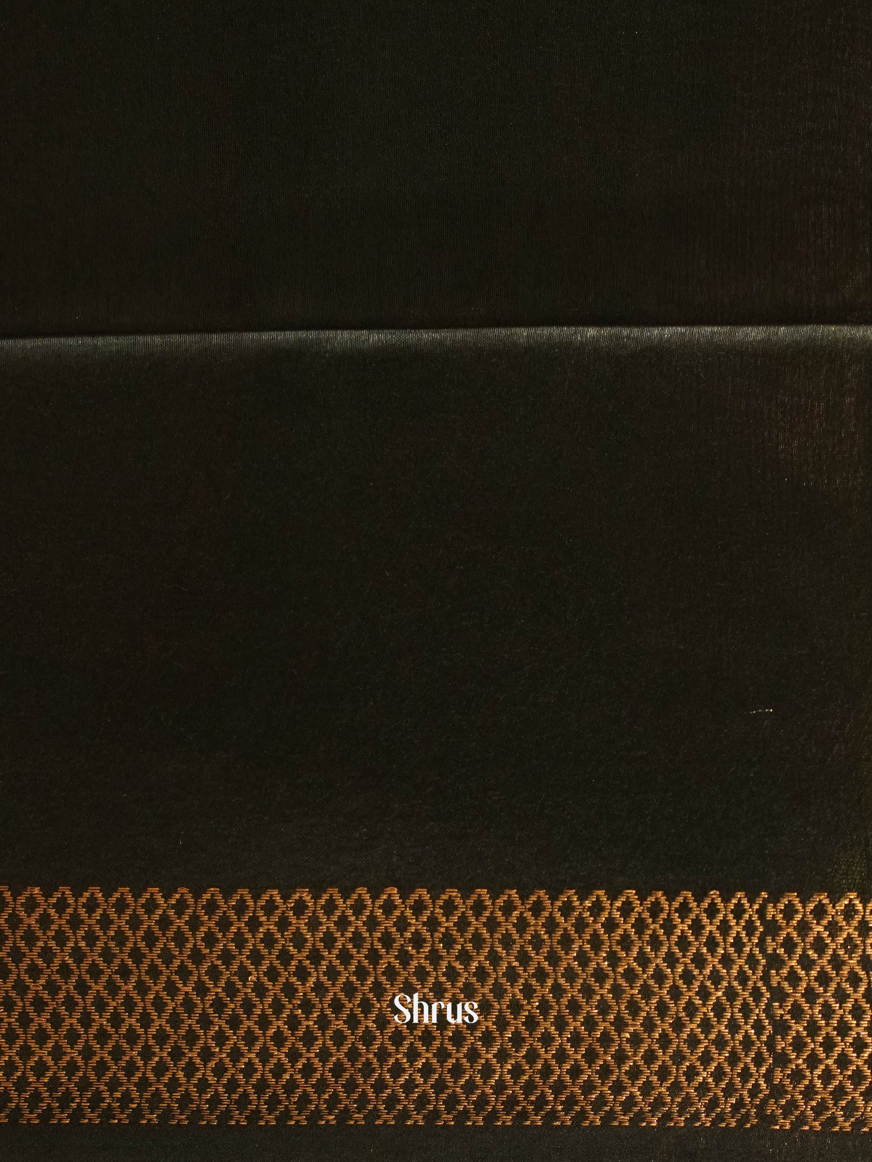 Black(Single Tone)- Semi Tussar Saree - Shop on ShrusEternity.com