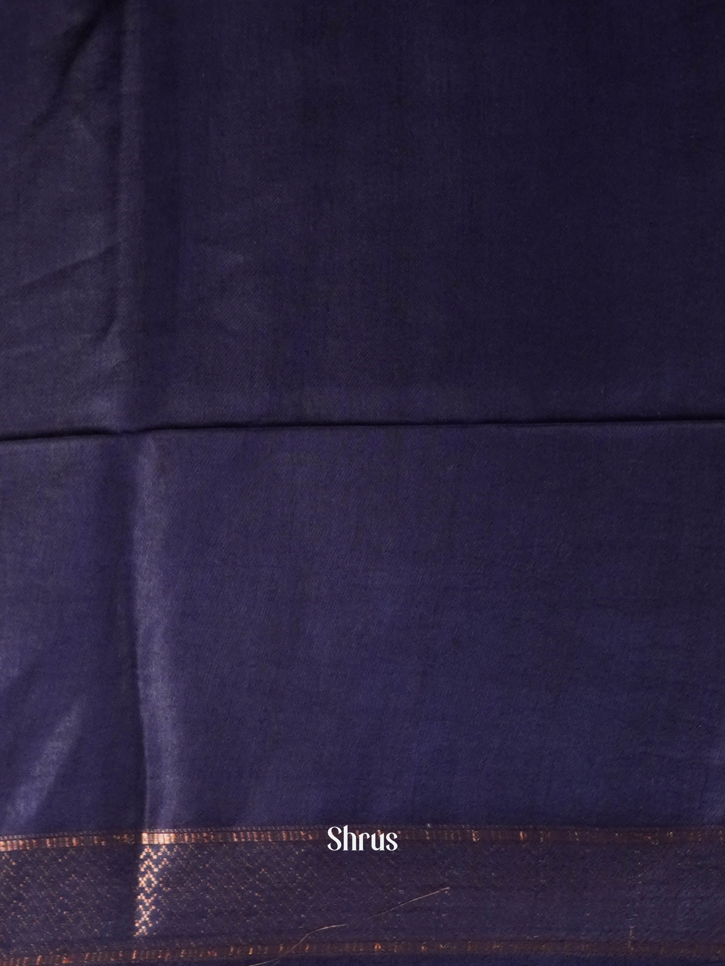Blue - Semi Tussar Saree - Shop on ShrusEternity.com