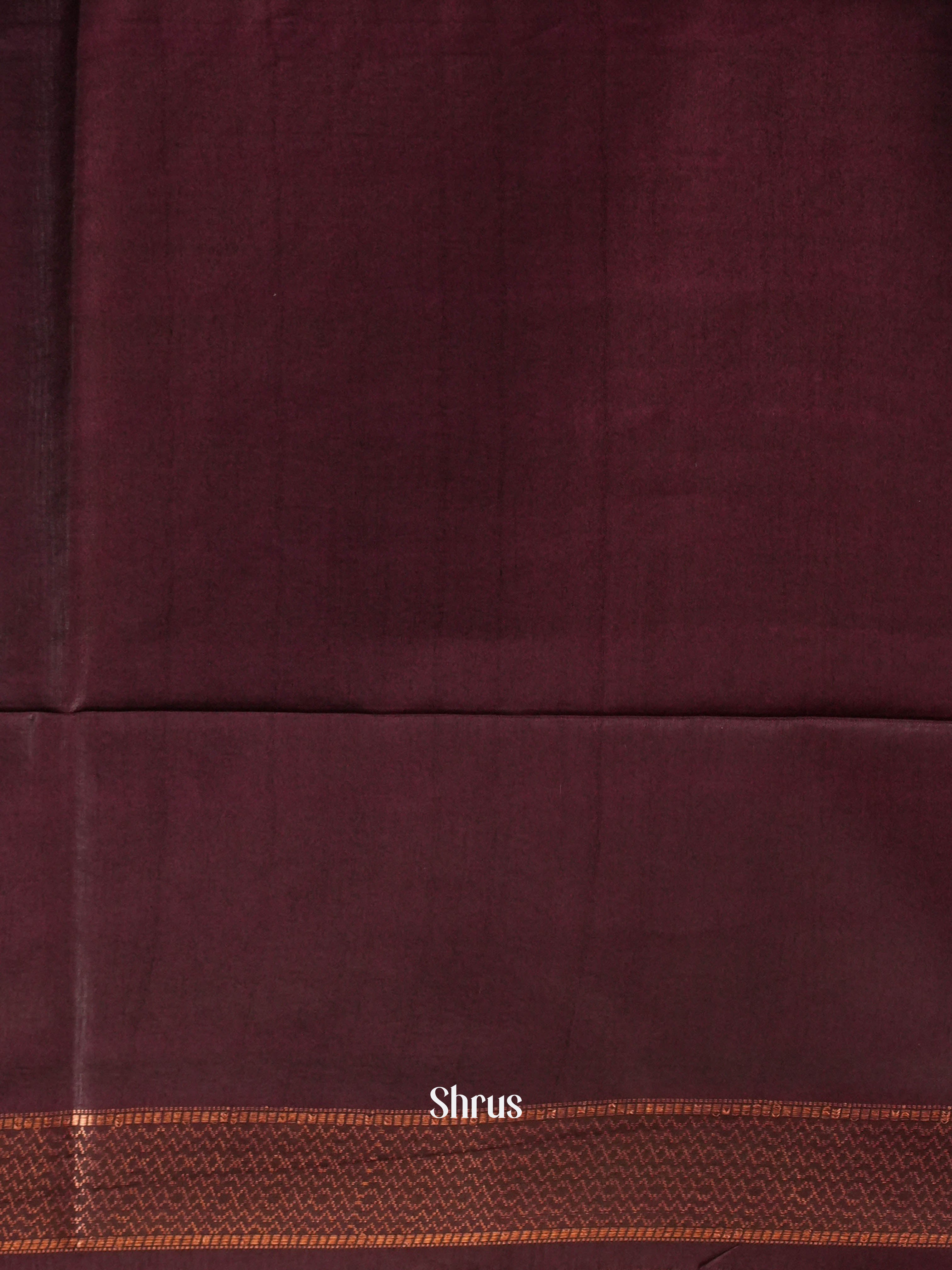 Dark Maroon - Semi Tussar Saree - Shop on ShrusEternity.com