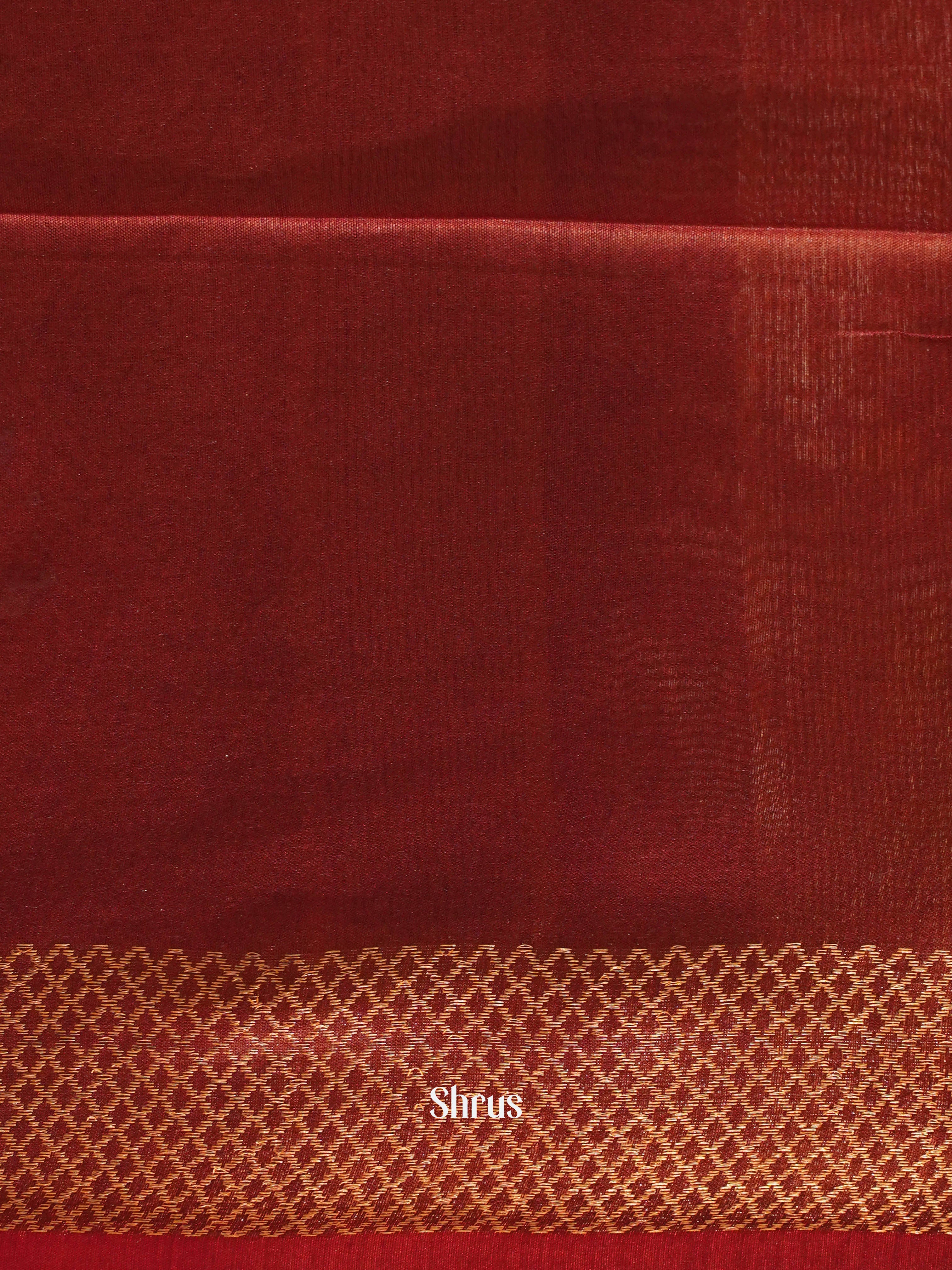 Maroon(Single Tone) - Semi Tussar Saree - Shop on ShrusEternity.com