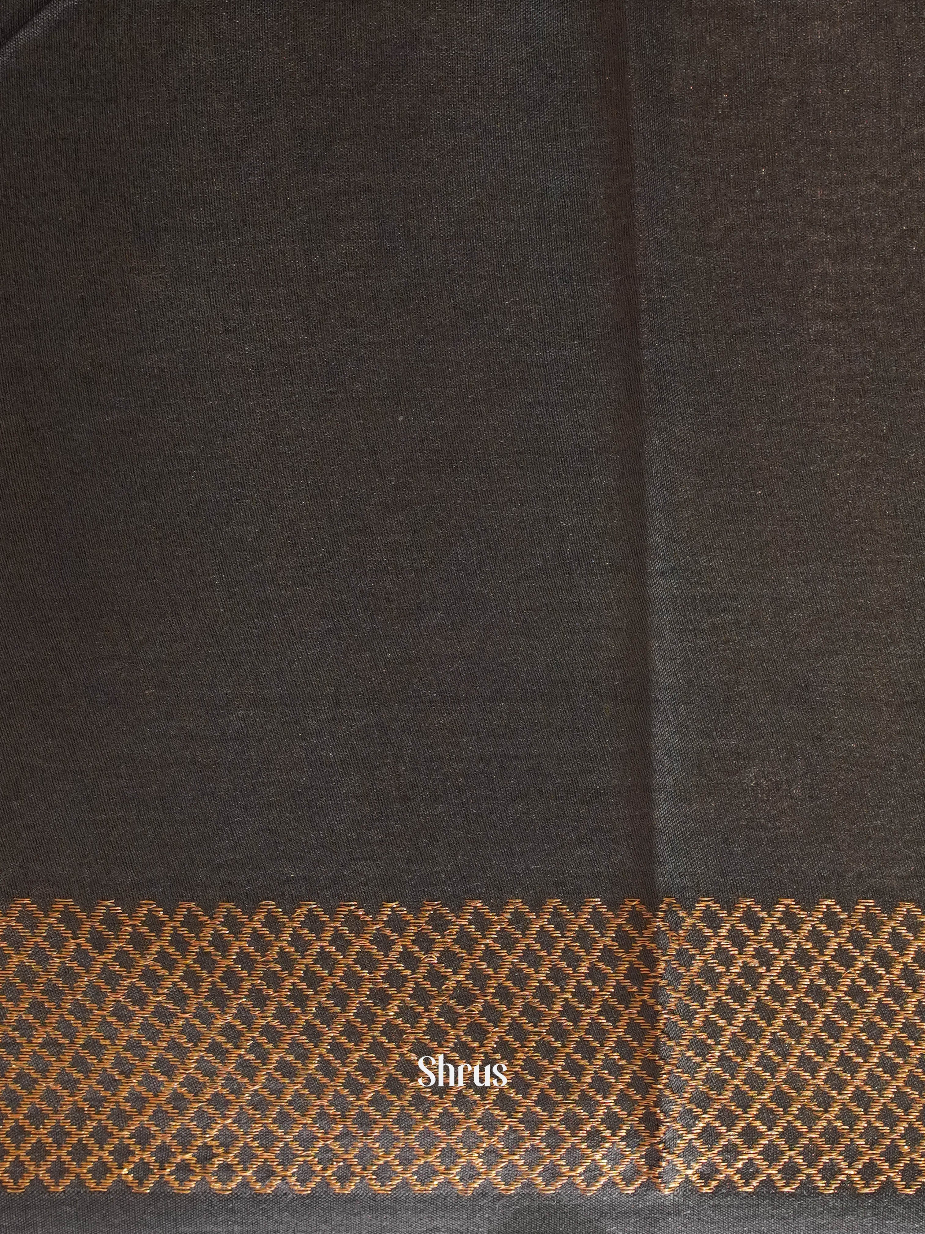 Black(Single Tone) - Semi Tussar Saree - Shop on ShrusEternity.com