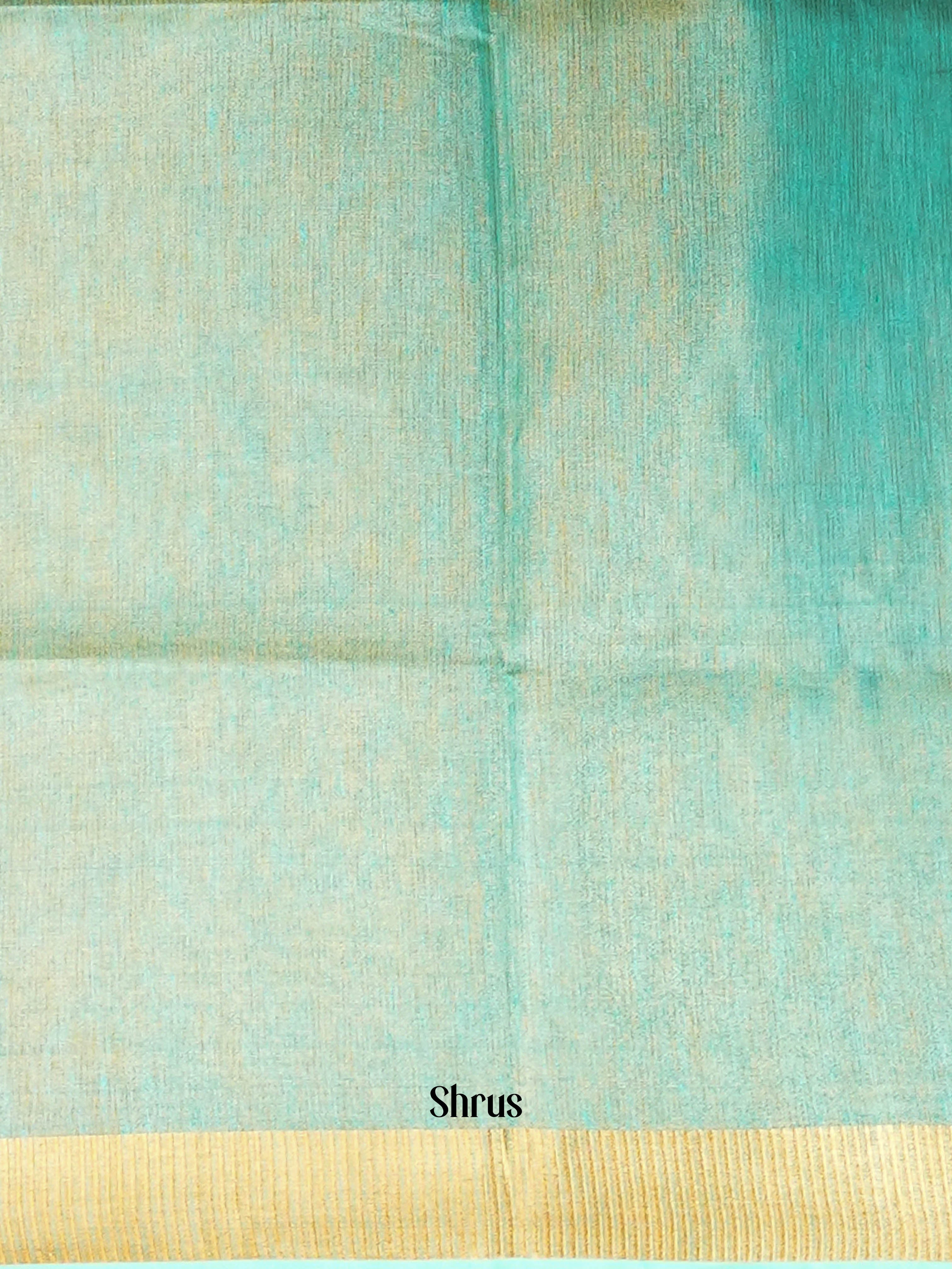 Teal & Gold - Linen Saree - Shop on ShrusEternity.com