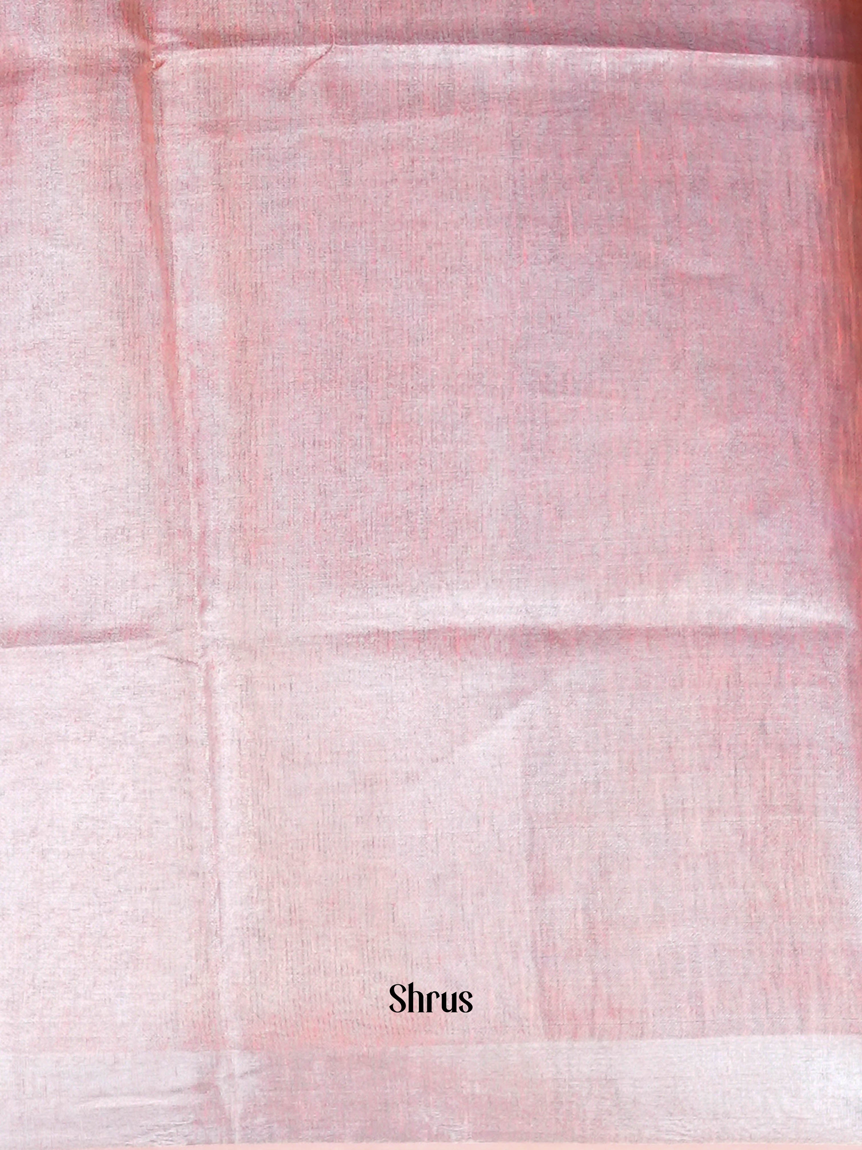 Grey & Peach - Linen Saree - Shop on ShrusEternity.com