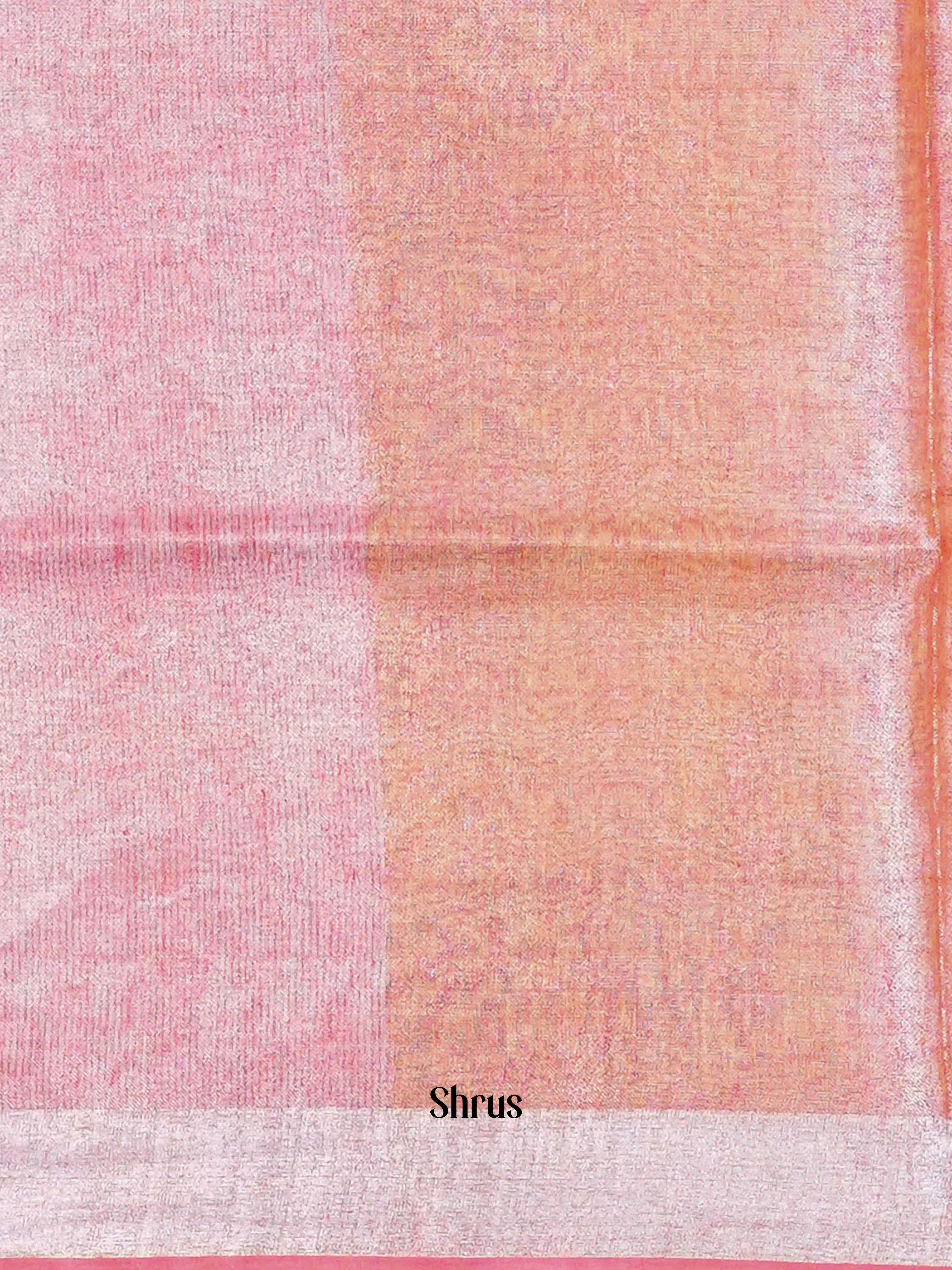 Golden Green & Pink - Linen Saree - Shop on ShrusEternity.com