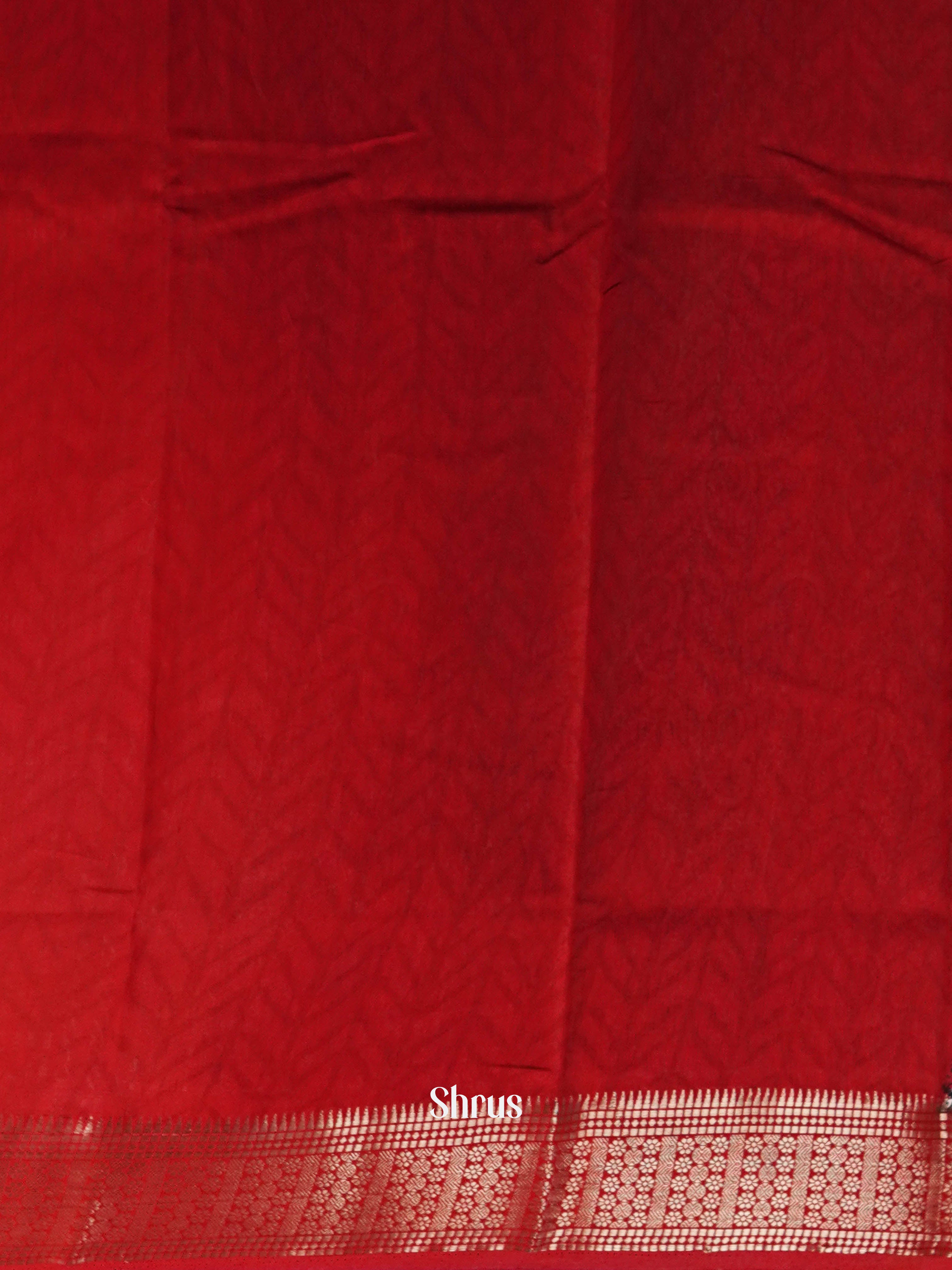 Creamy Black & Red - Art Modal Saree - Shop on ShrusEternity.com