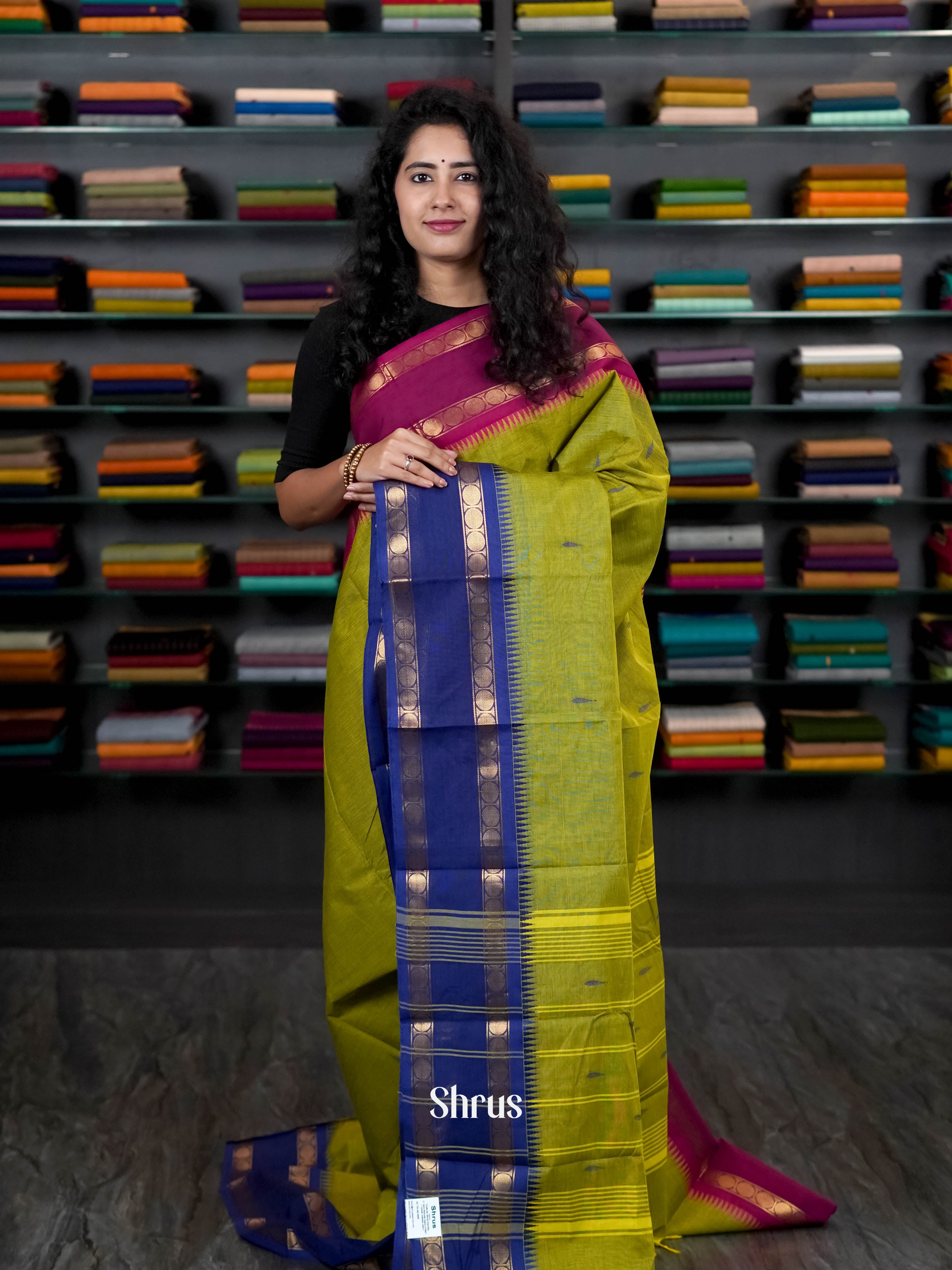 Green & Blue - Chettinad Cotton Saree - Shop on ShrusEternity.com