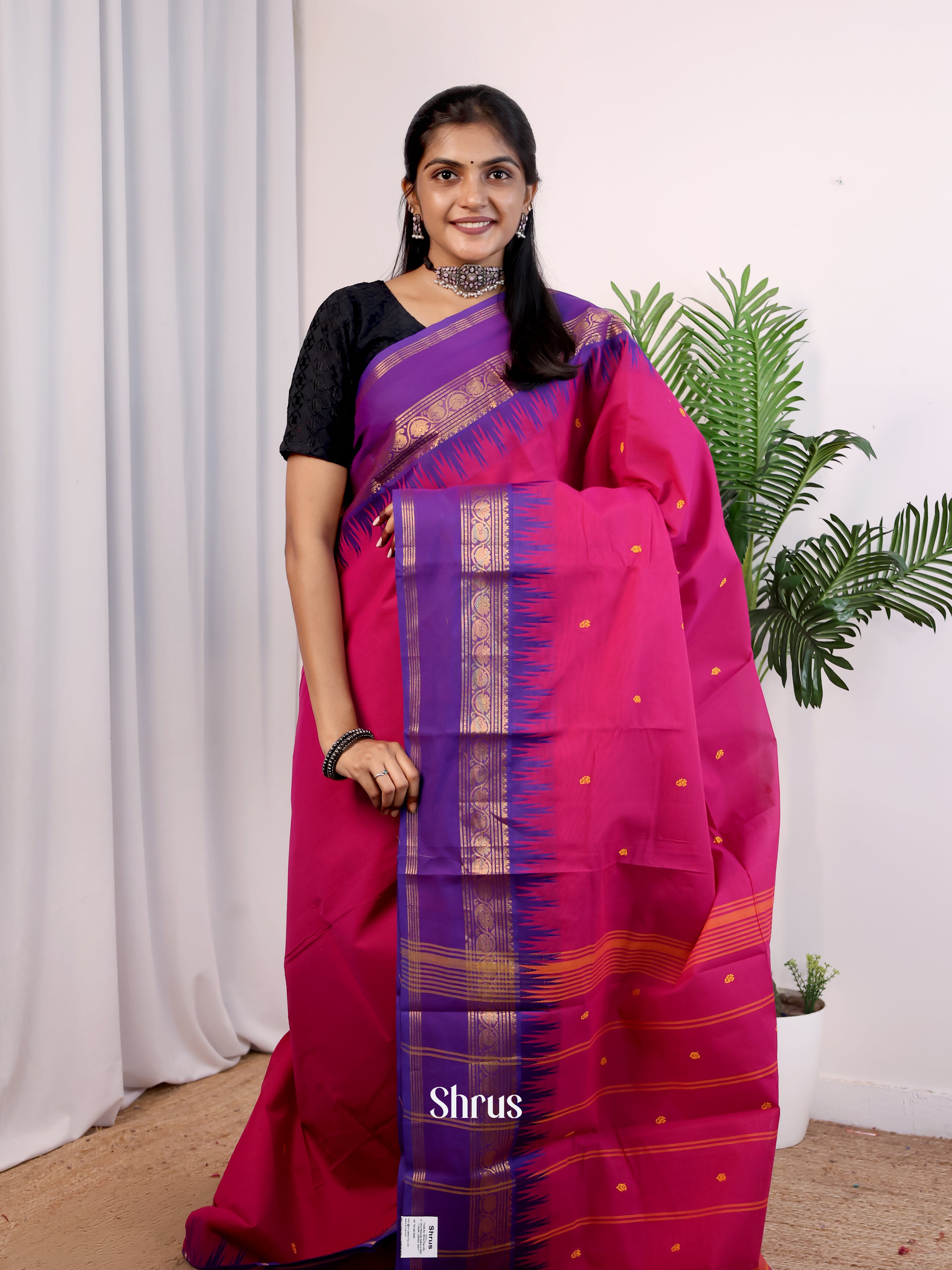 CHS24054 - Chettinad Cotton Saree - Shop on ShrusEternity.com