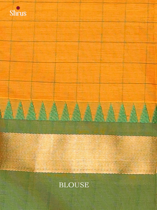 Orange & Green - Chettinad Cotton Saree - Shop on ShrusEternity.com