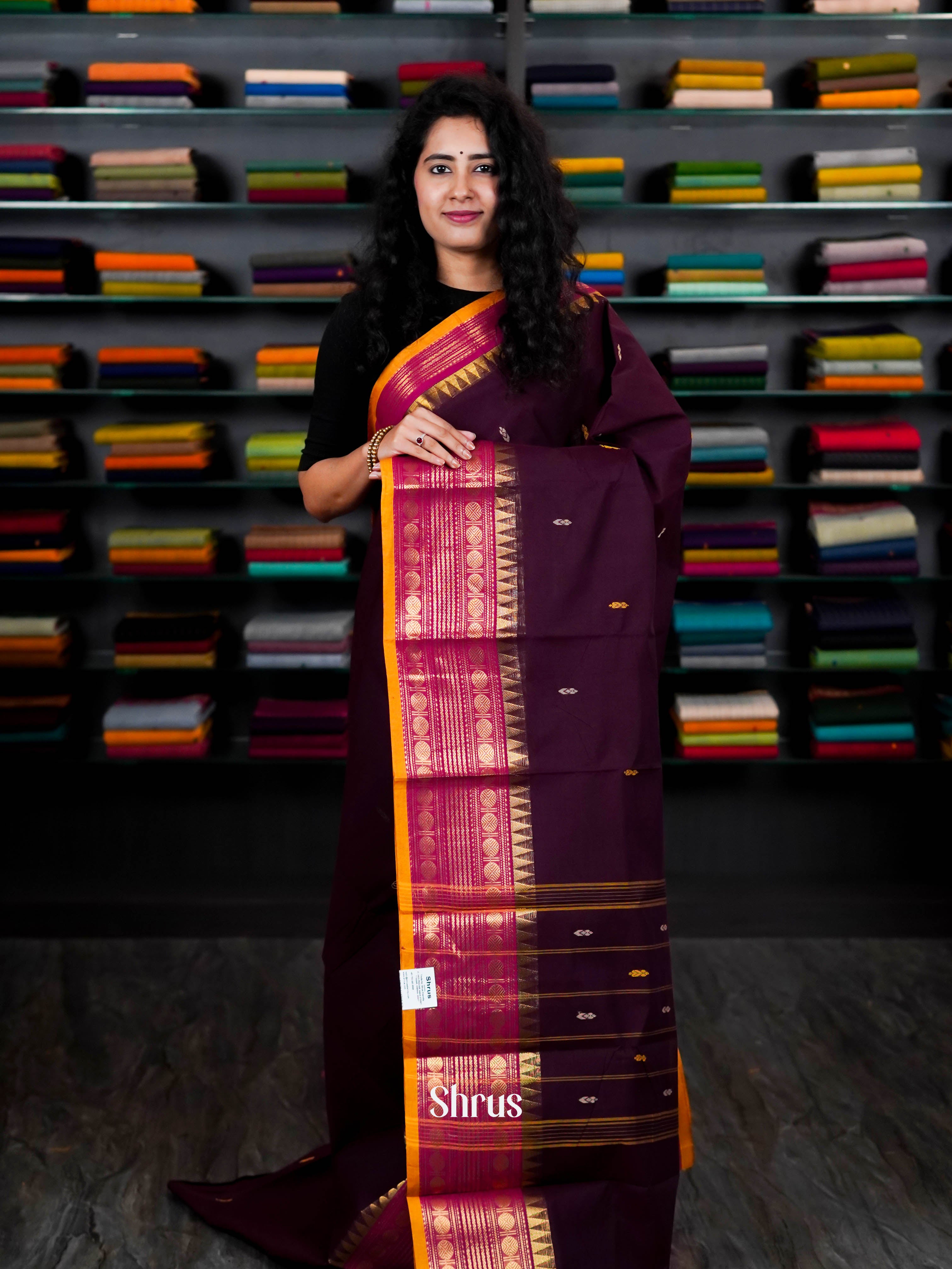 Purple & Pink - Chettinad Cotton Saree - Shop on ShrusEternity.com