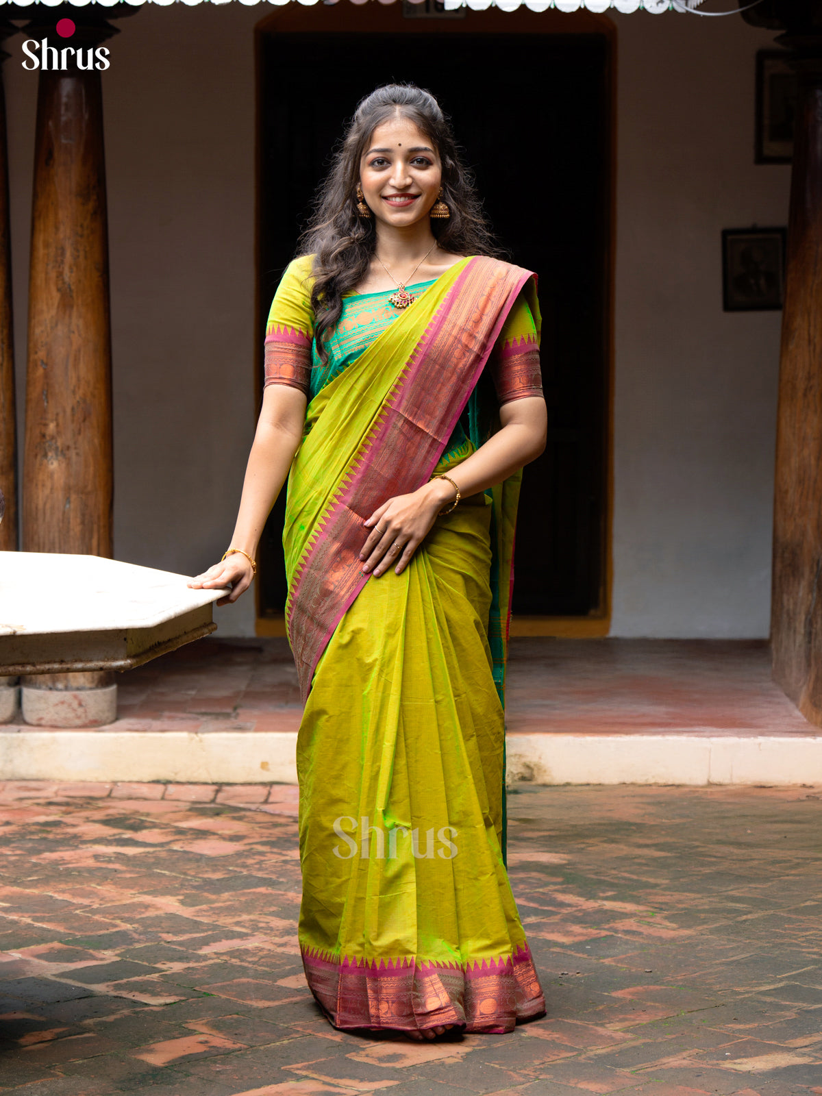 CHS24170 - Chettinad Cotton Saree - Shop on ShrusEternity.com