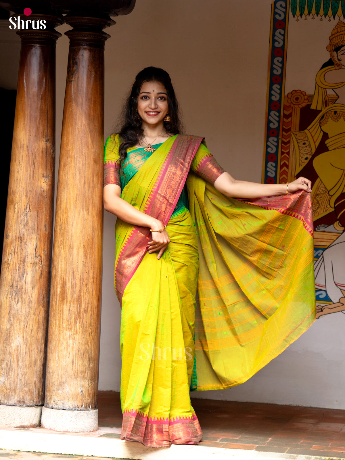 CHS24170 - Chettinad Cotton Saree - Shop on ShrusEternity.com