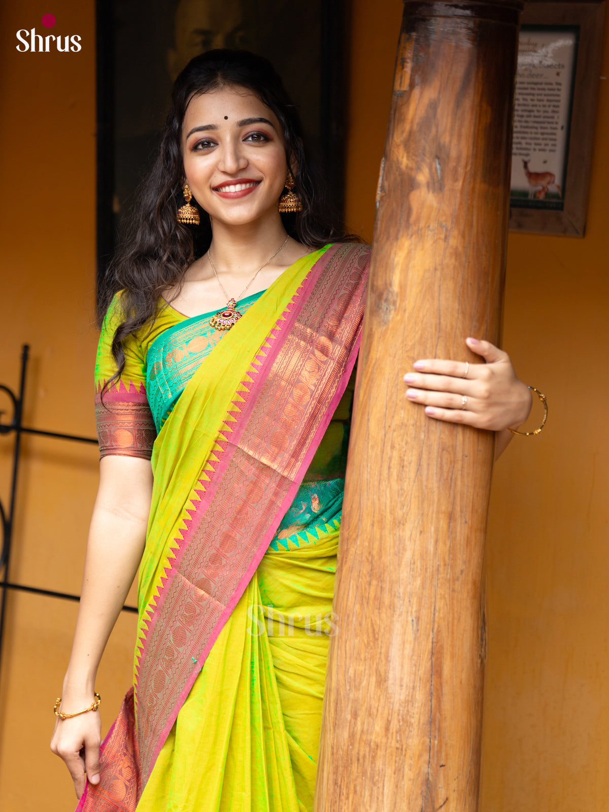 CHS24170 - Chettinad Cotton Saree - Shop on ShrusEternity.com