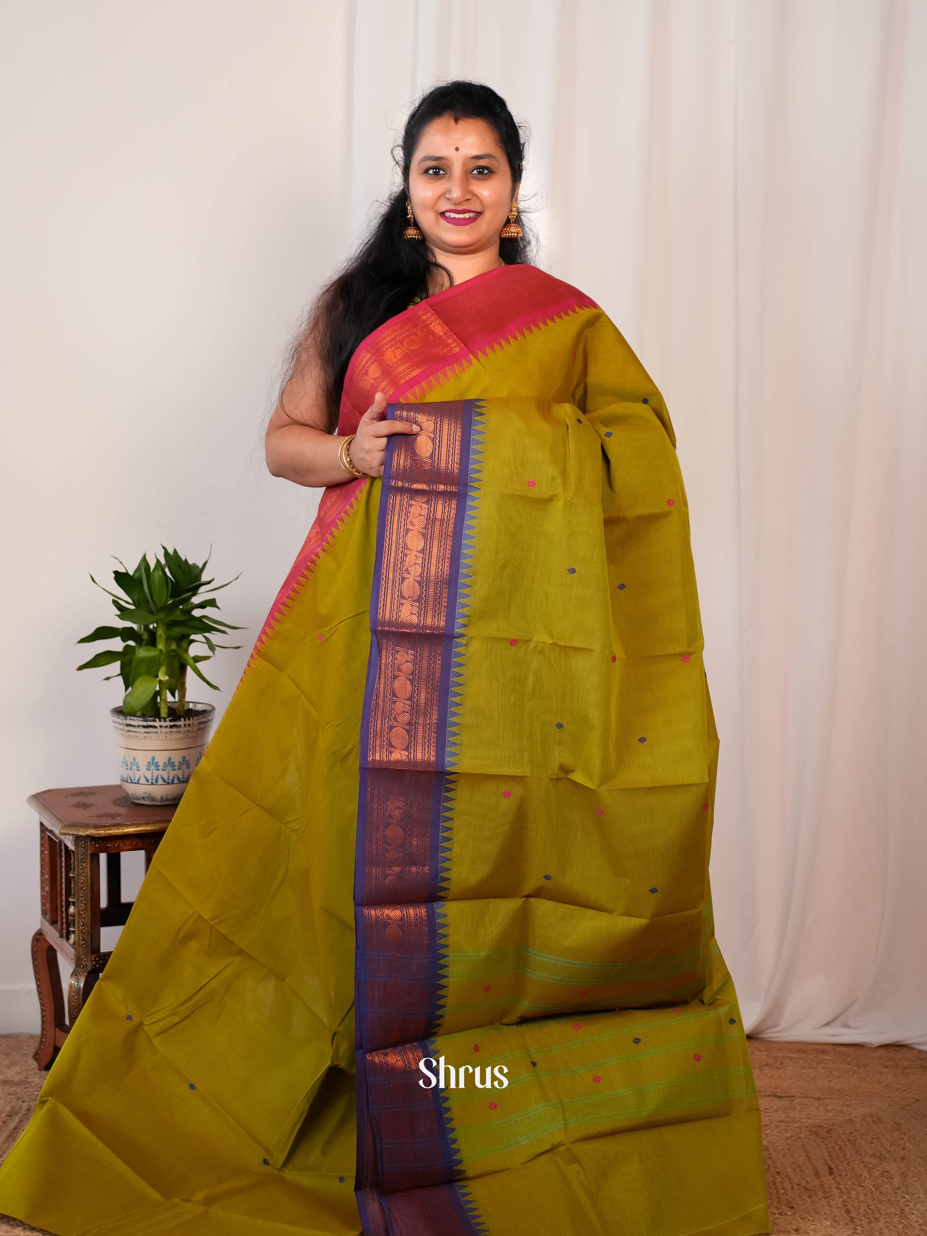 Green & Purple - Chettinad Cotton saree - Shop on ShrusEternity.com