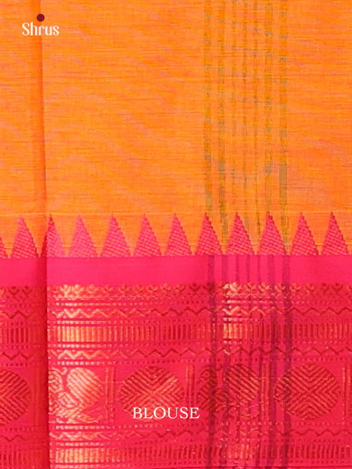 Orange & Pink - Chettinad Cotton Saree - Shop on ShrusEternity.com