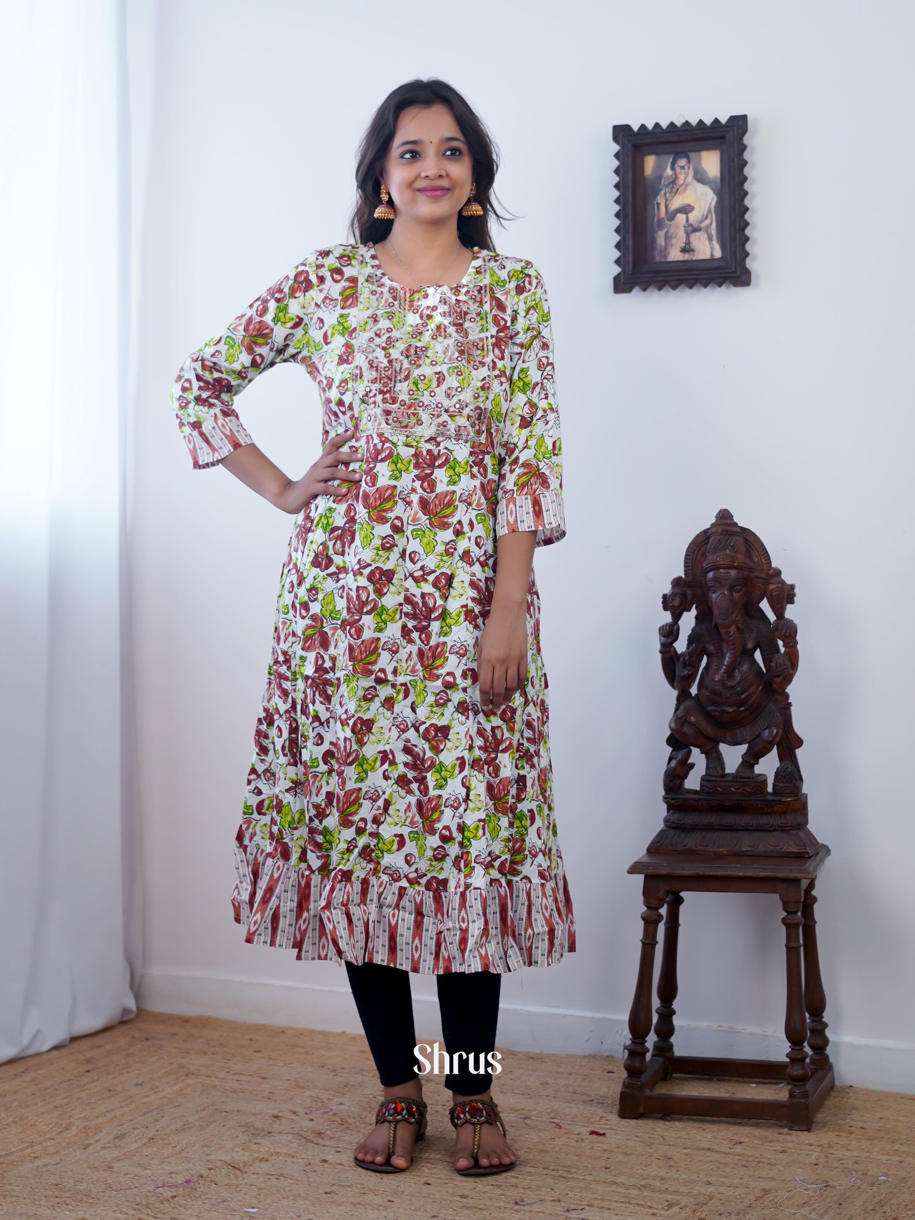 White & Maroon - Readymade Suits - Shop on ShrusEternity.com