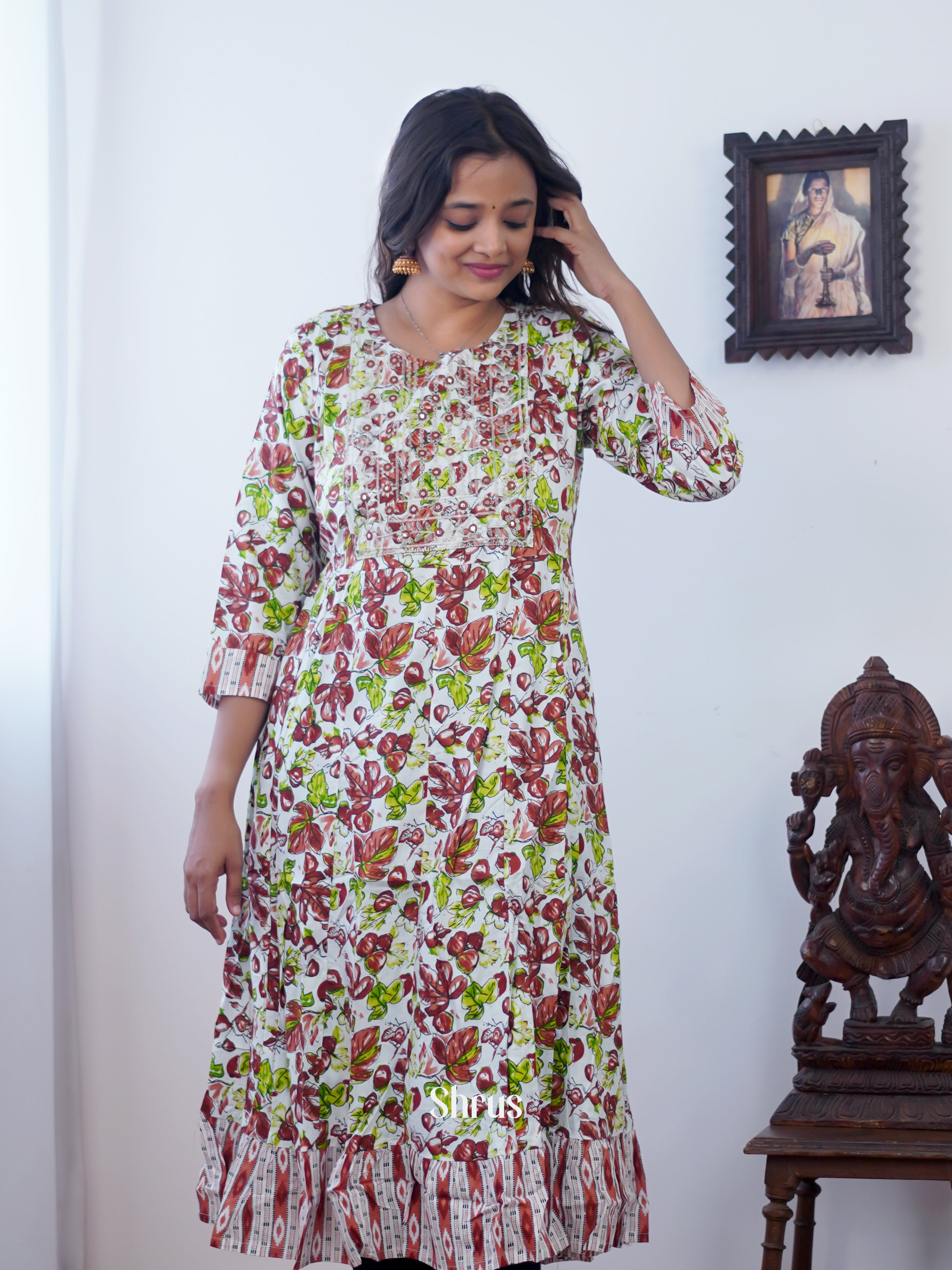 White & Maroon - Readymade Suits - Shop on ShrusEternity.com