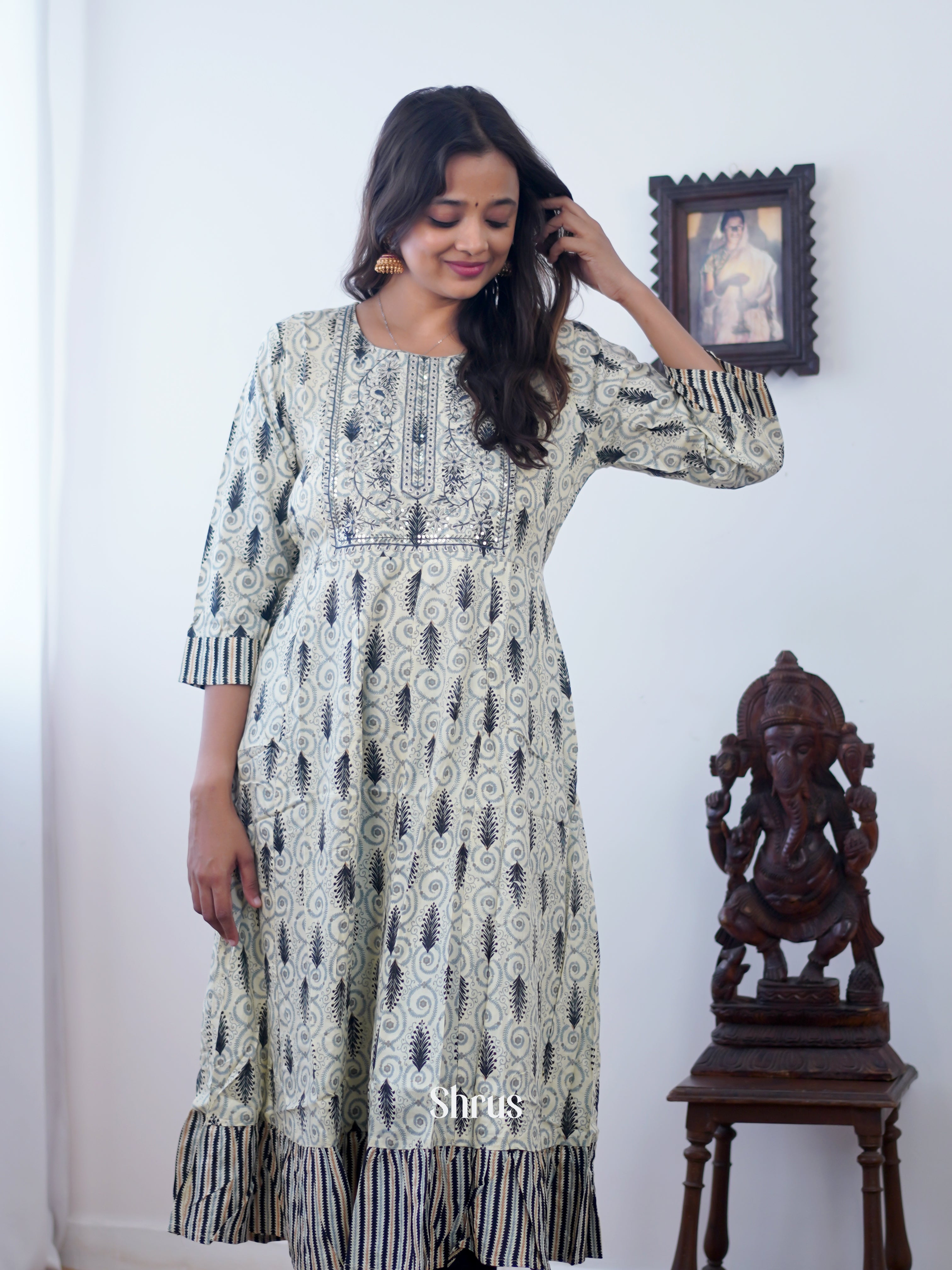 Cream & Black - Readymade Suits - Shop on ShrusEternity.com