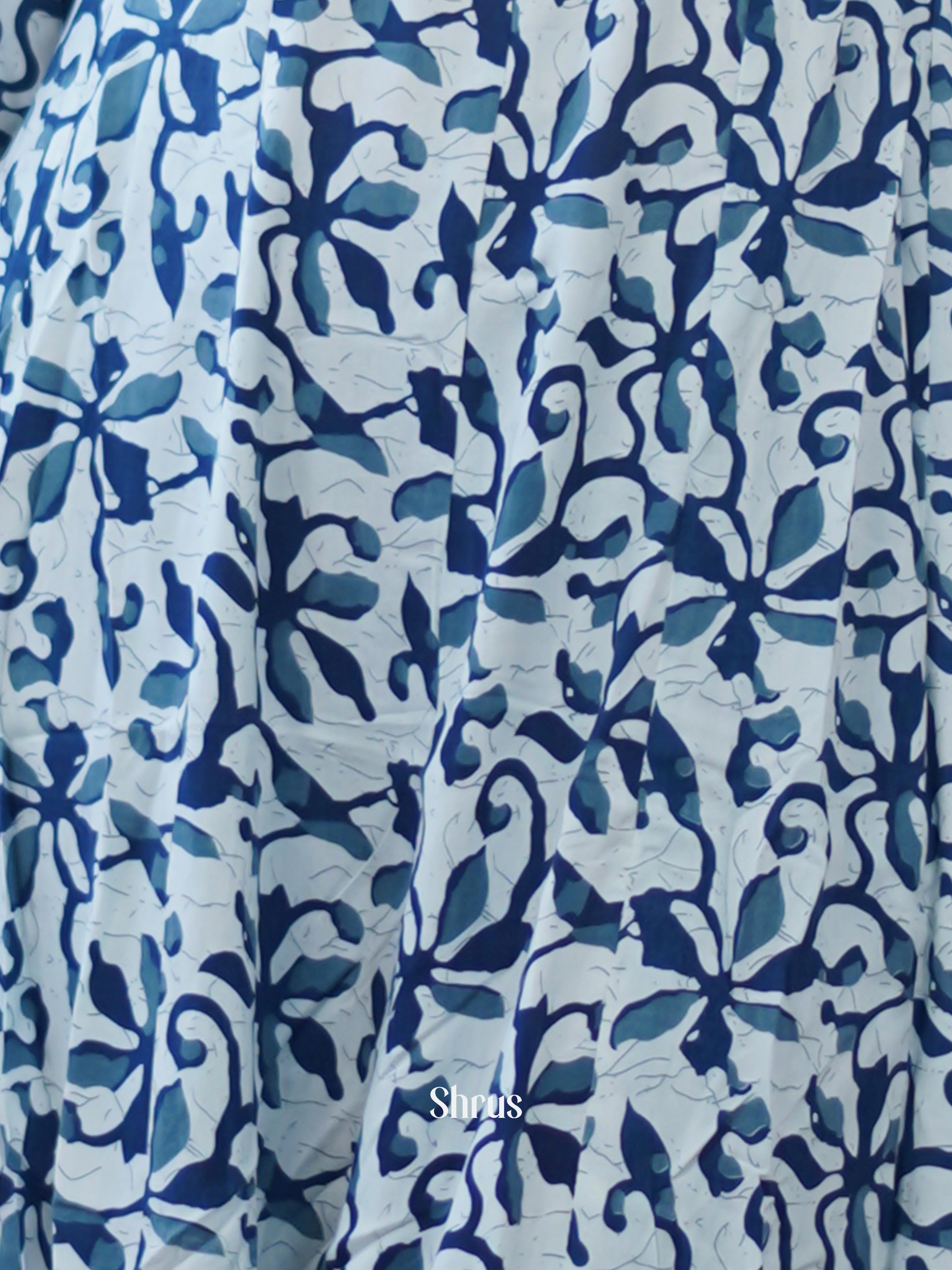 Blue- Readymade Kurti - Shop on ShrusEternity.com