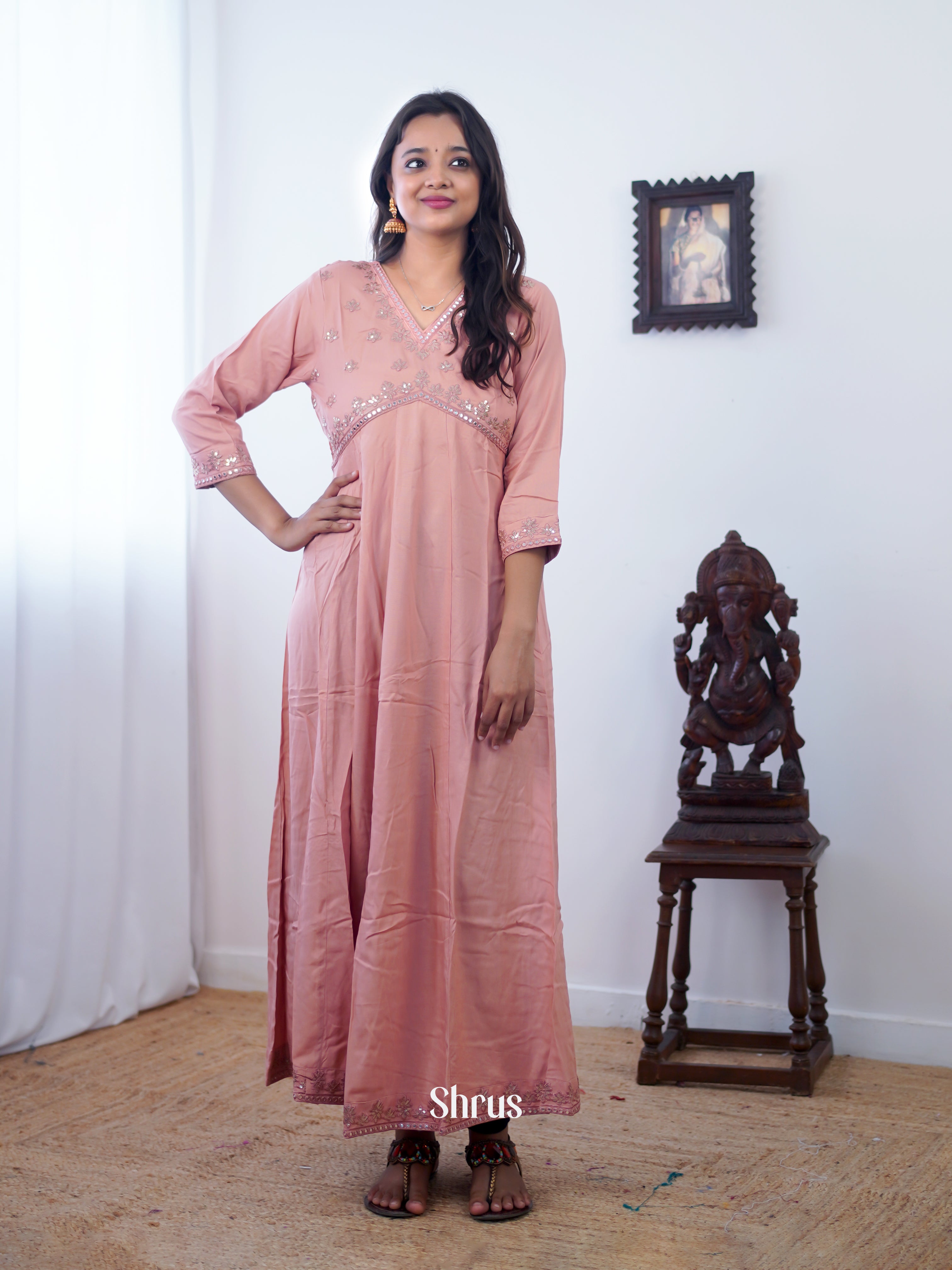 Dusty Pink - Readymade Kurti - Shop on ShrusEternity.com