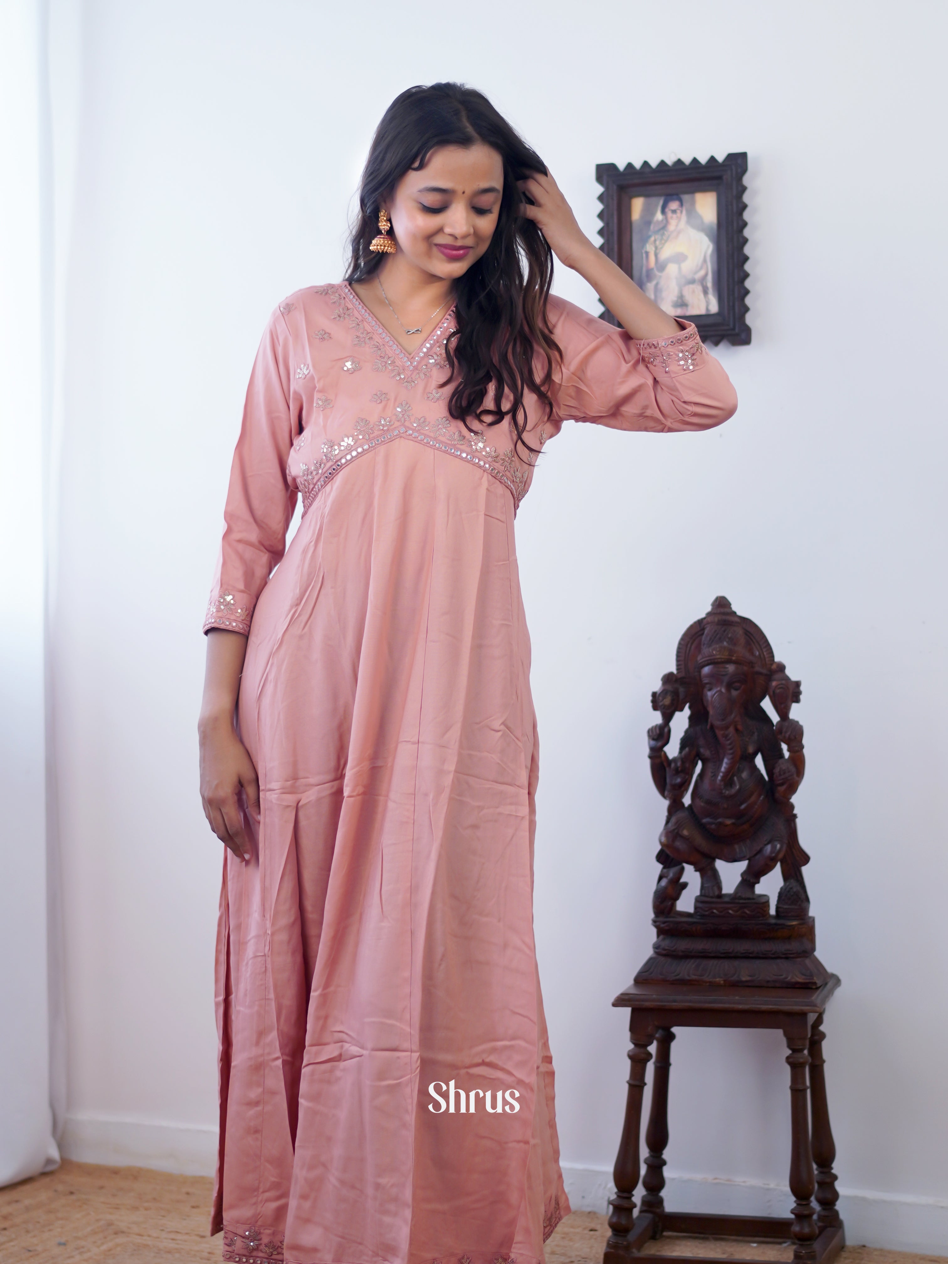 Dusty Pink - Readymade Kurti - Shop on ShrusEternity.com