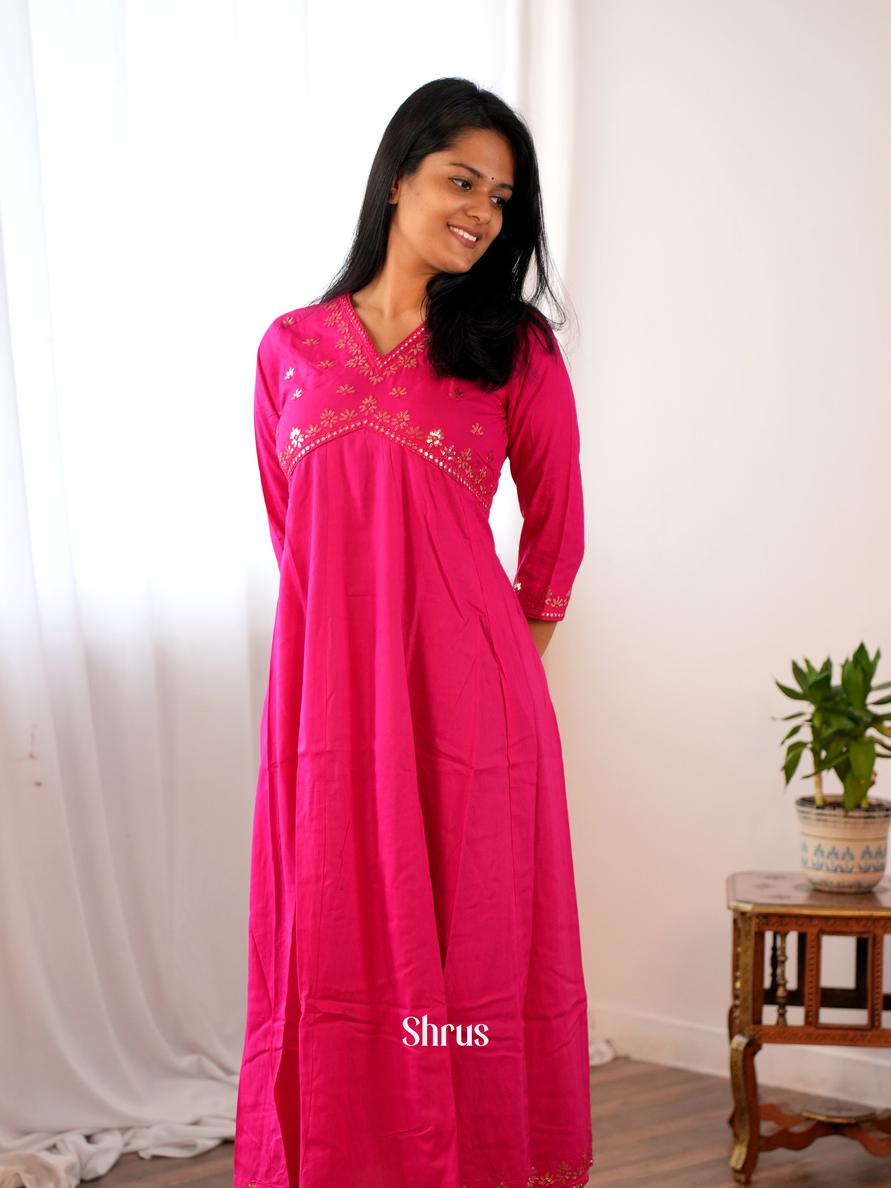 Pink - Readymade Kurti - Shop on ShrusEternity.com