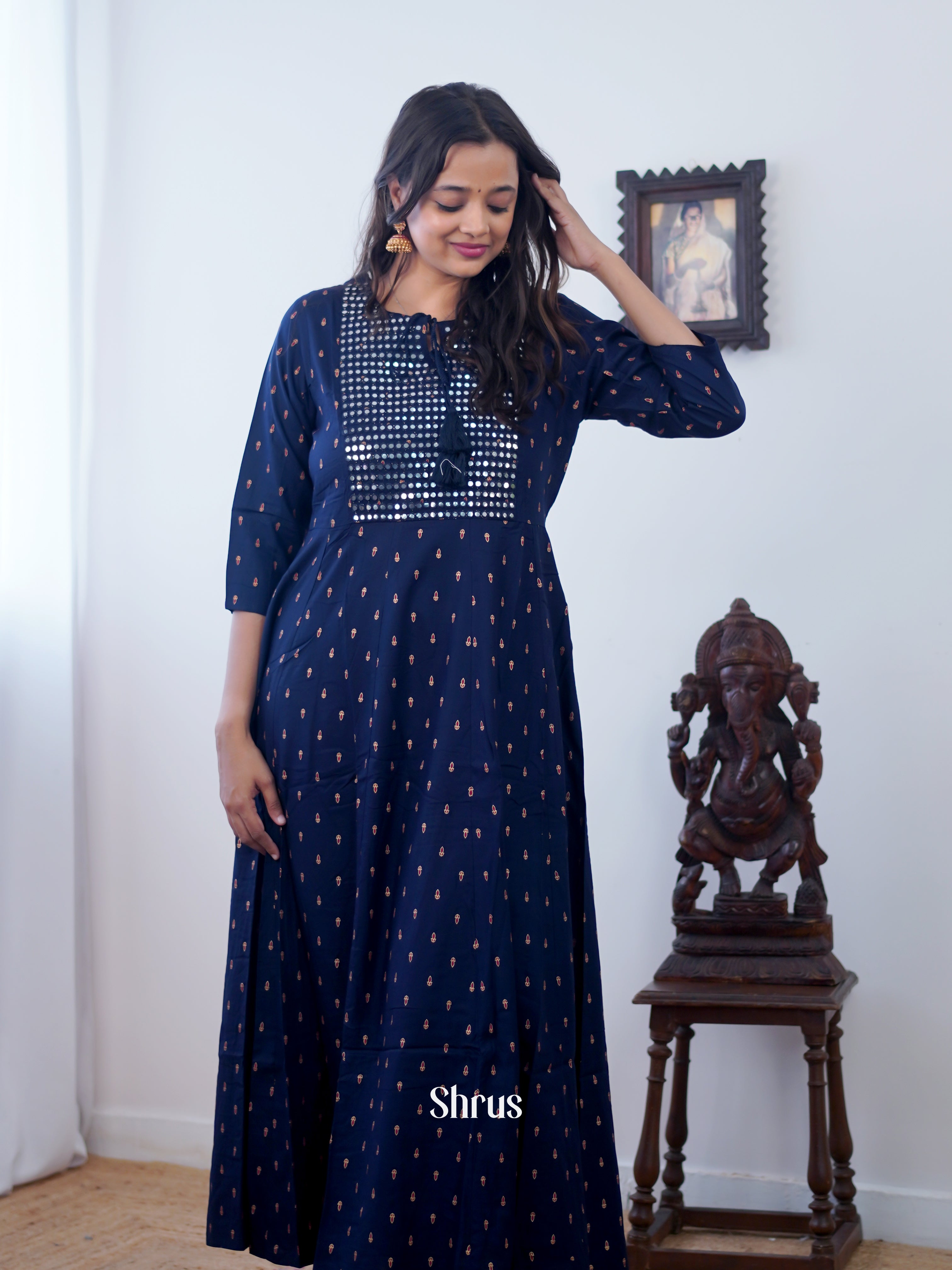 Blue - Readymade kurti - Shop on ShrusEternity.com