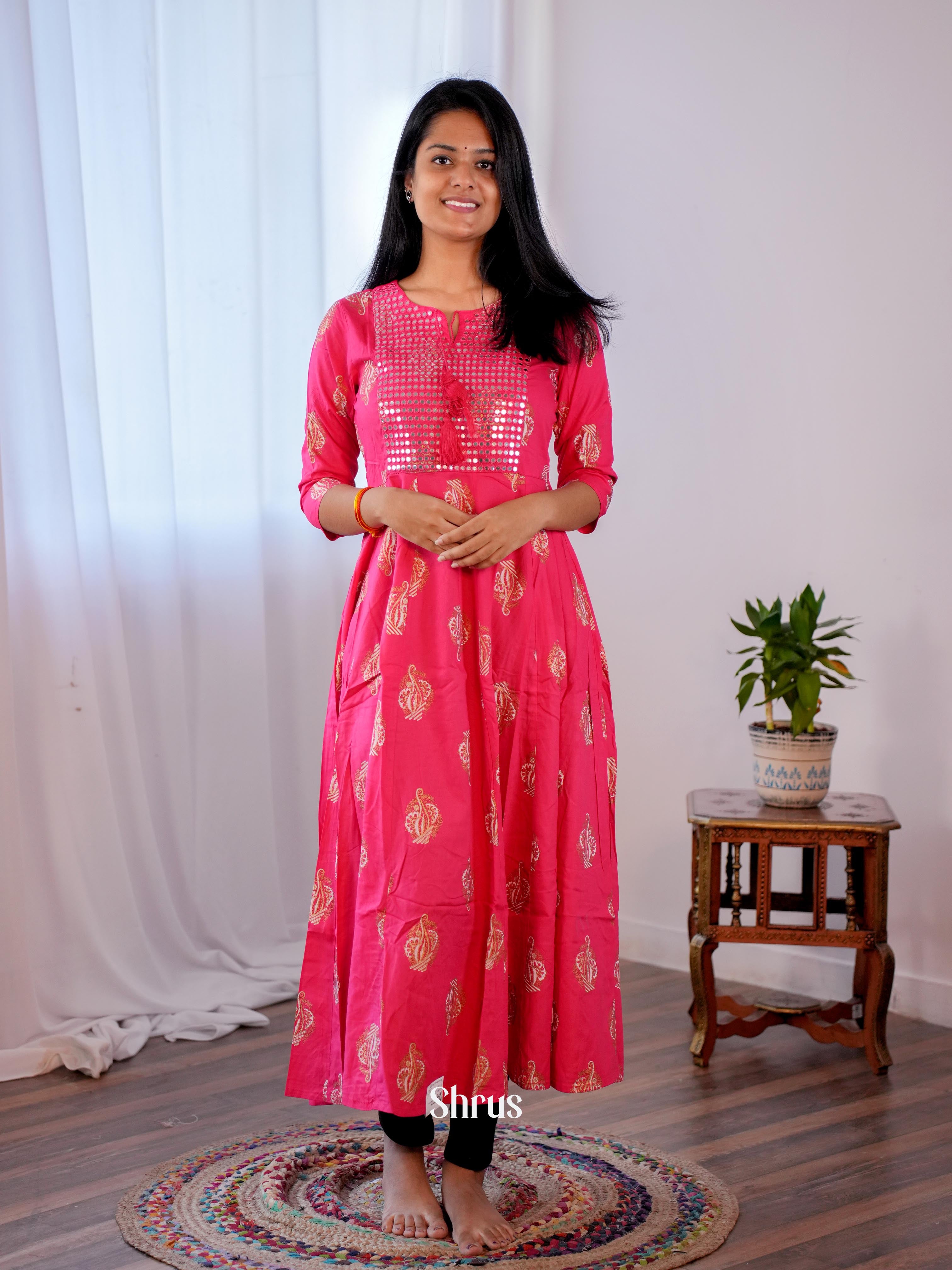 Pink - Readymade Kurti - Shop on ShrusEternity.com