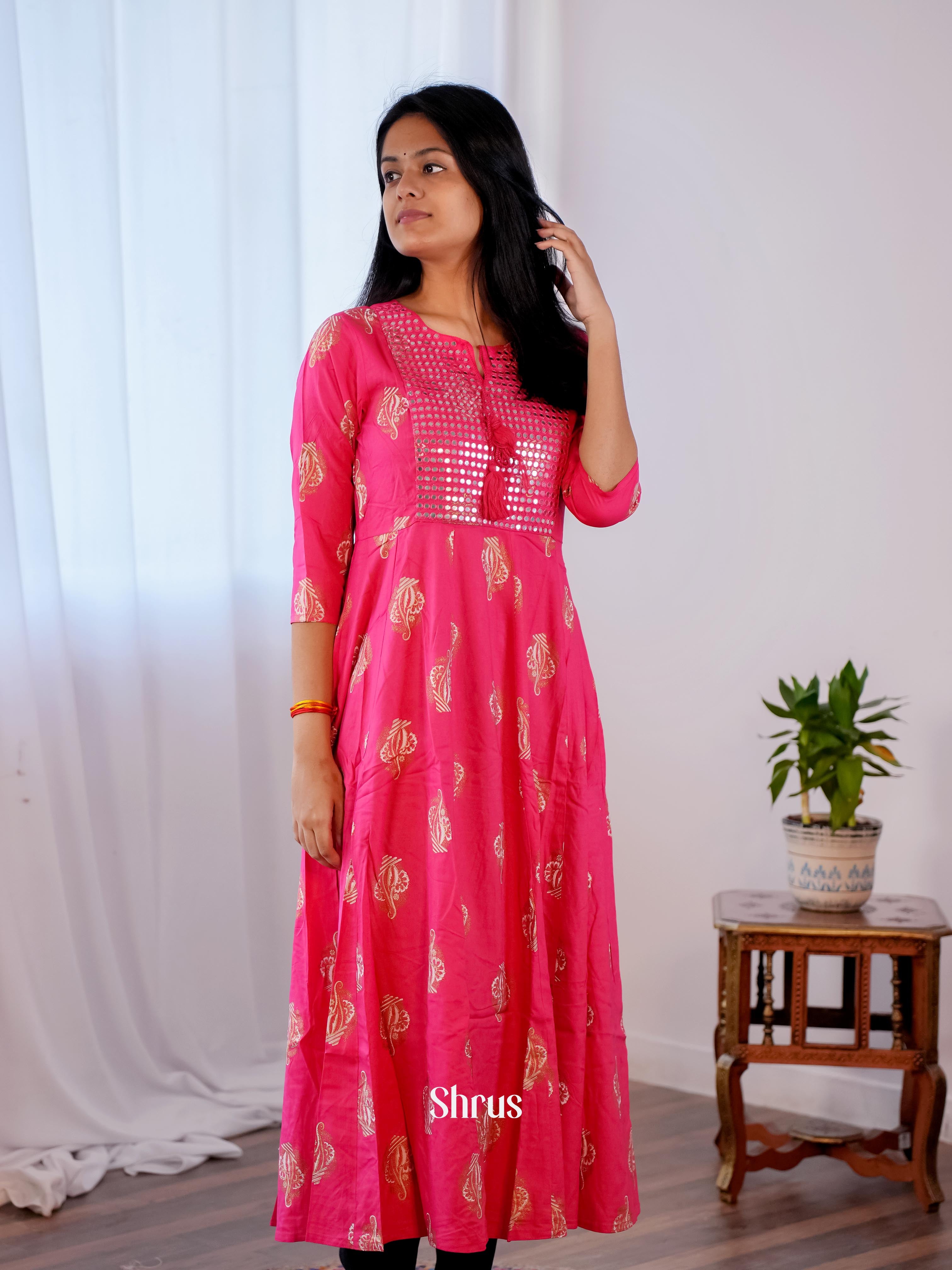 Pink - Readymade Kurti - Shop on ShrusEternity.com