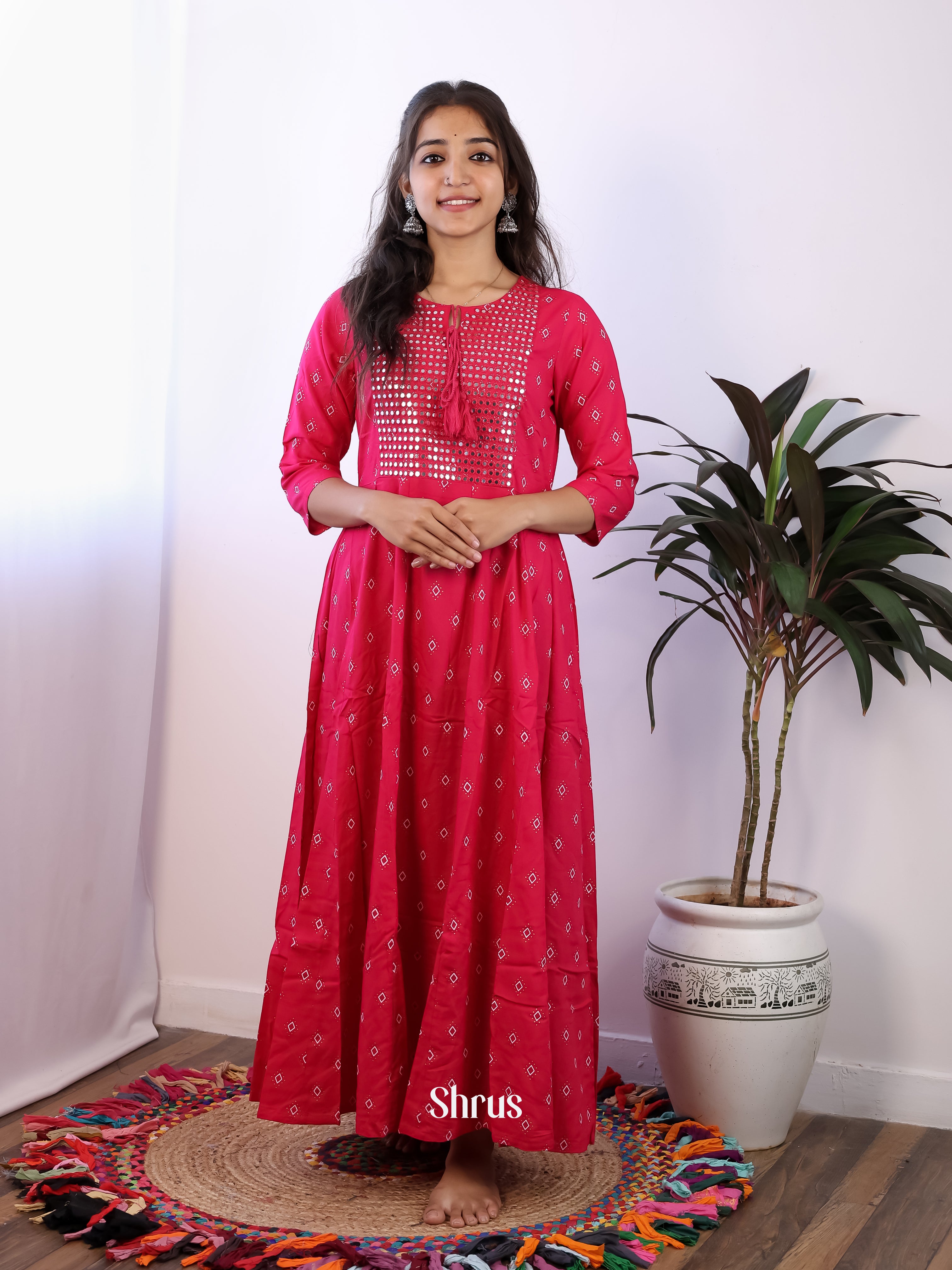Red - Readymade kurti - Shop on ShrusEternity.com