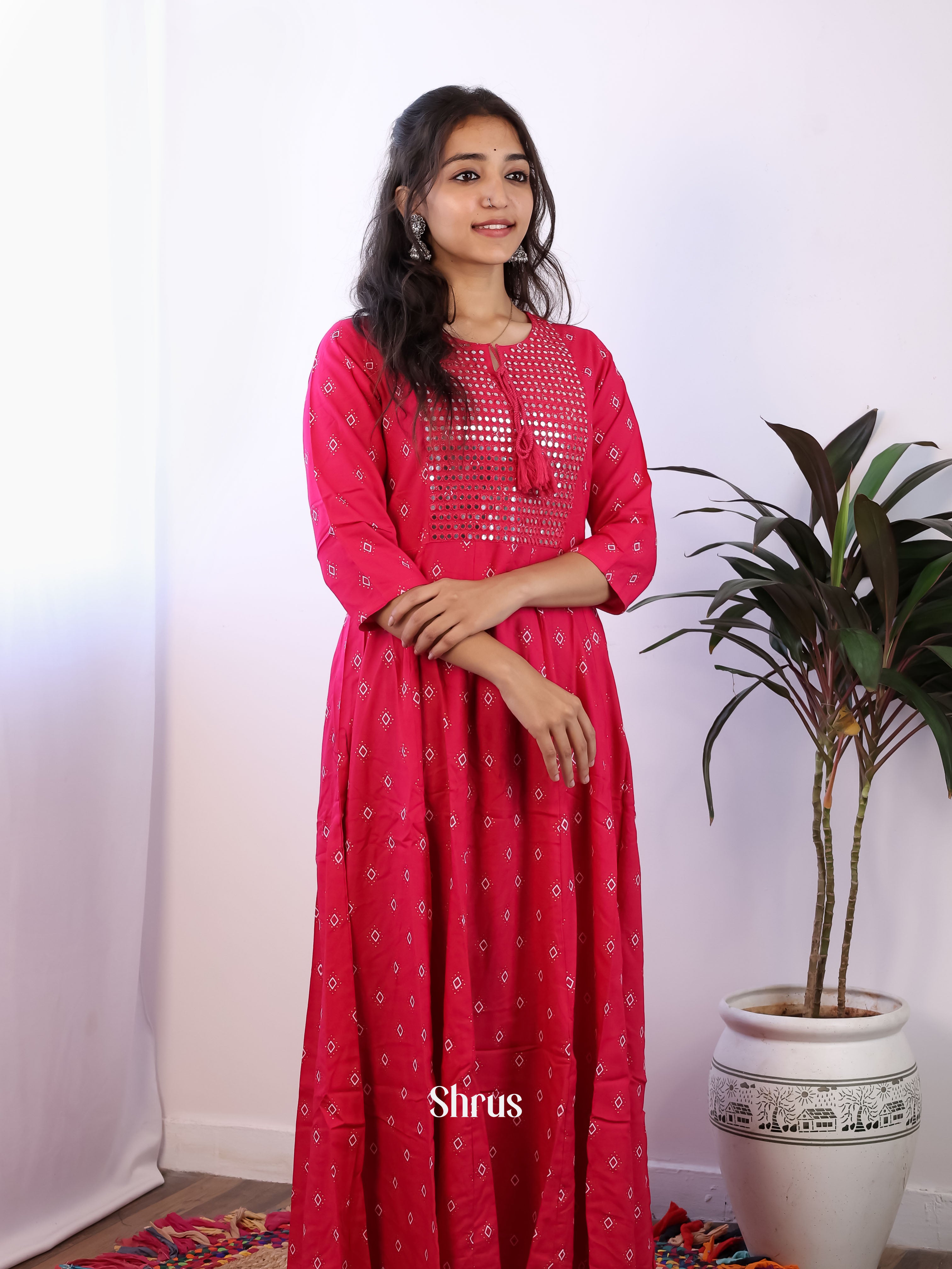 Red - Readymade kurti - Shop on ShrusEternity.com