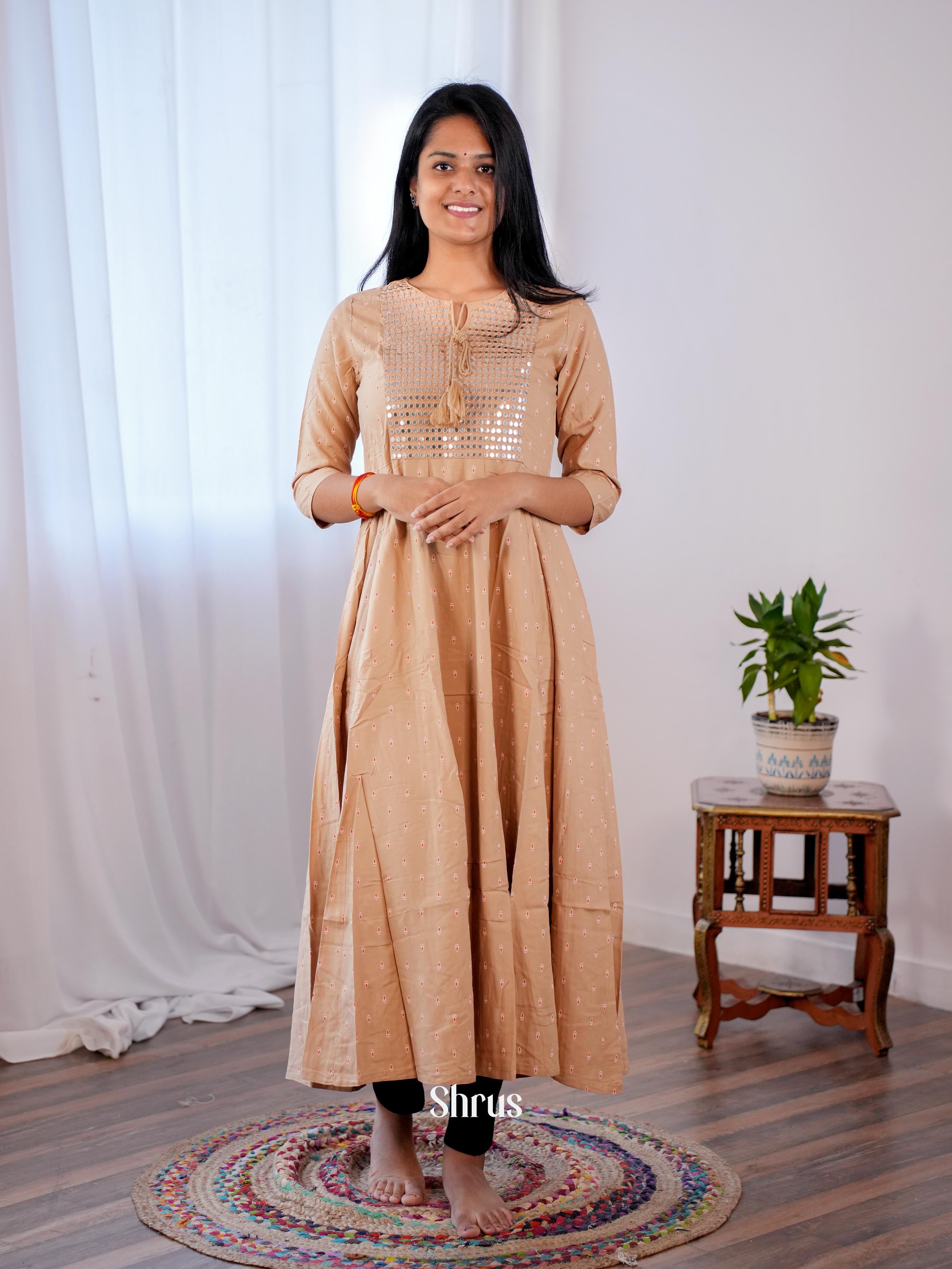 Dull Brown - Readymade Kurti - Shop on ShrusEternity.com