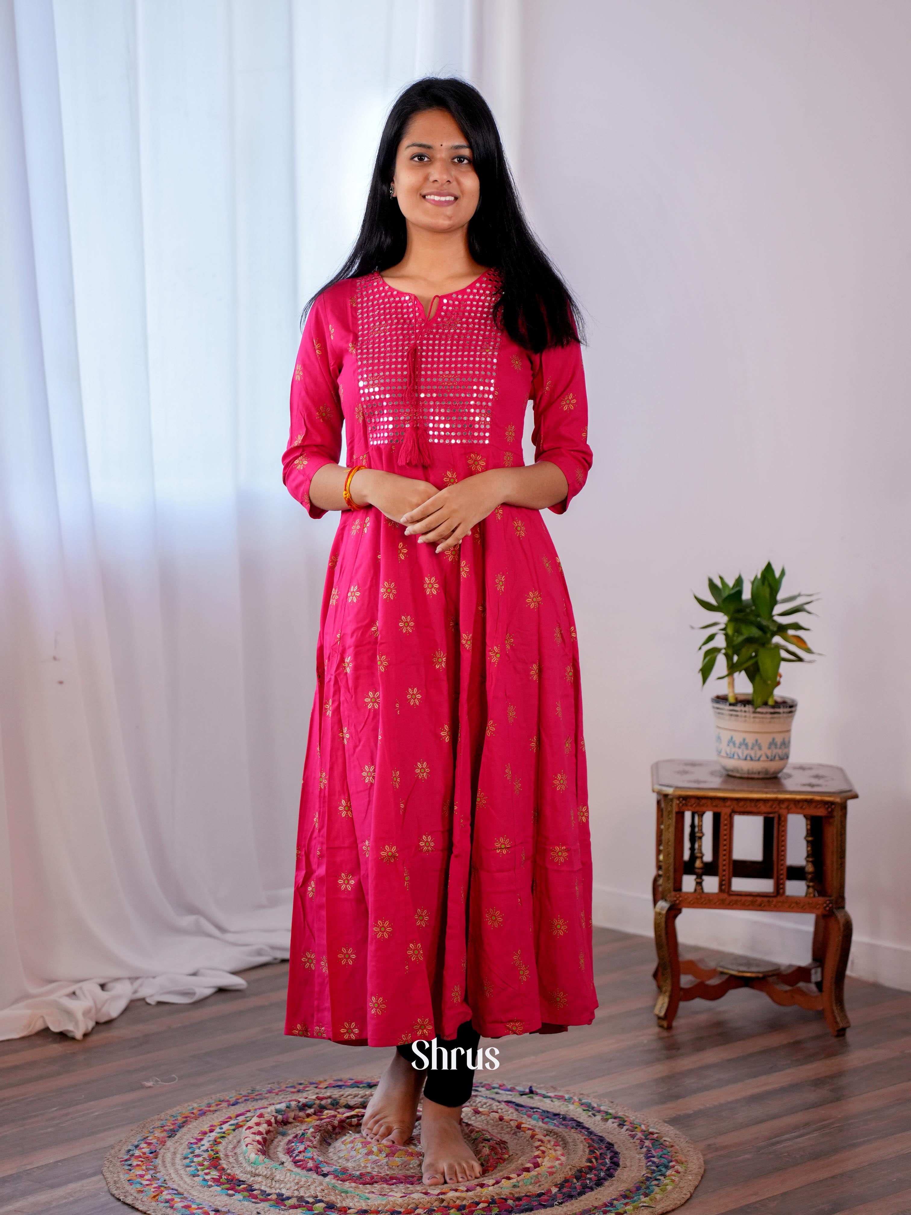 Pink - Readymade Kurti - Shop on ShrusEternity.com