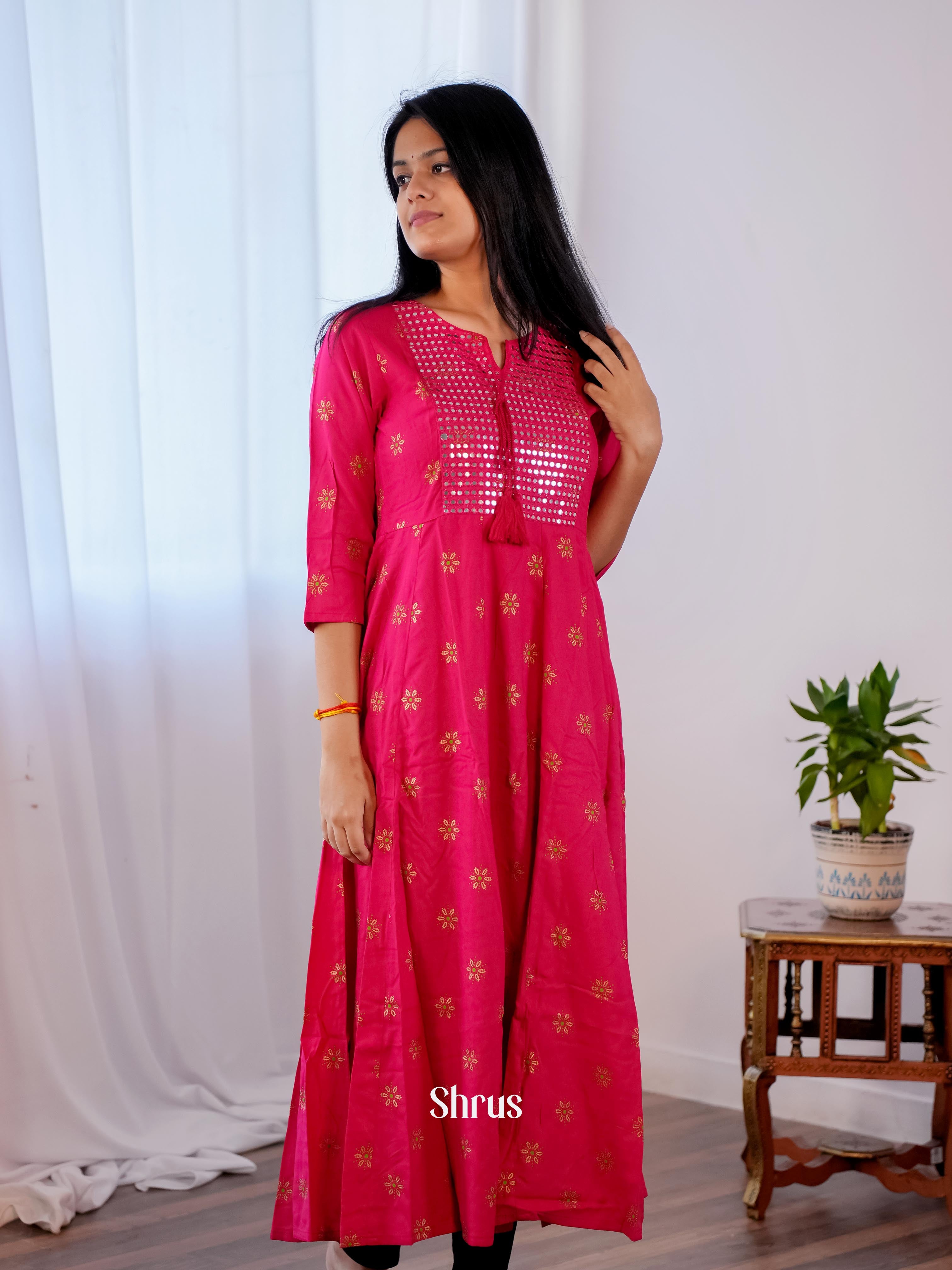 Pink - Readymade Kurti - Shop on ShrusEternity.com