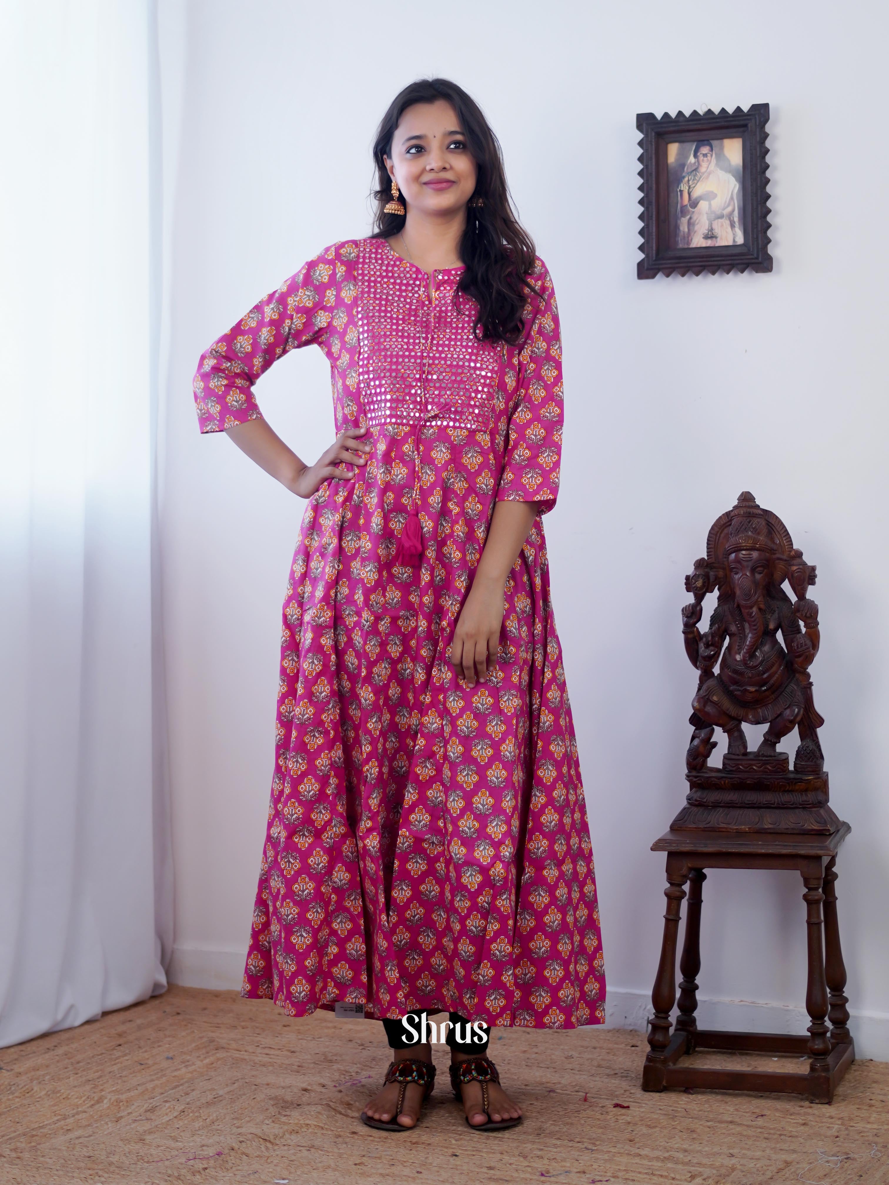 Pink- Readymade Kurti - Shop on ShrusEternity.com
