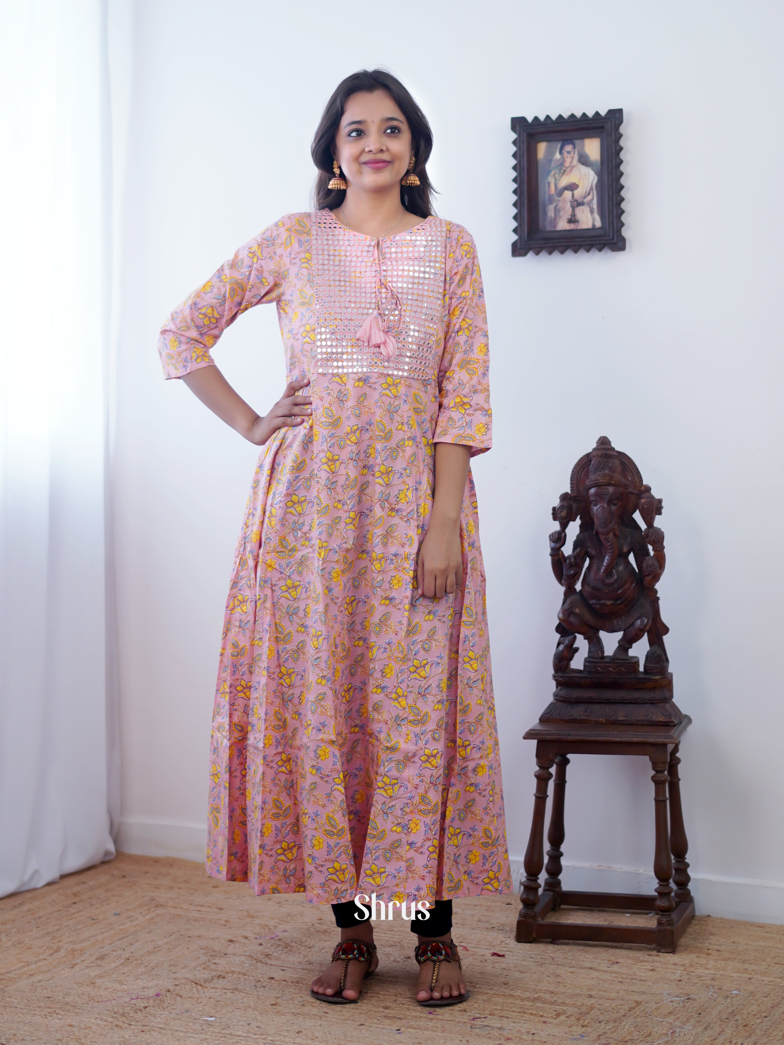 Pink - Readymade kurti - Shop on ShrusEternity.com