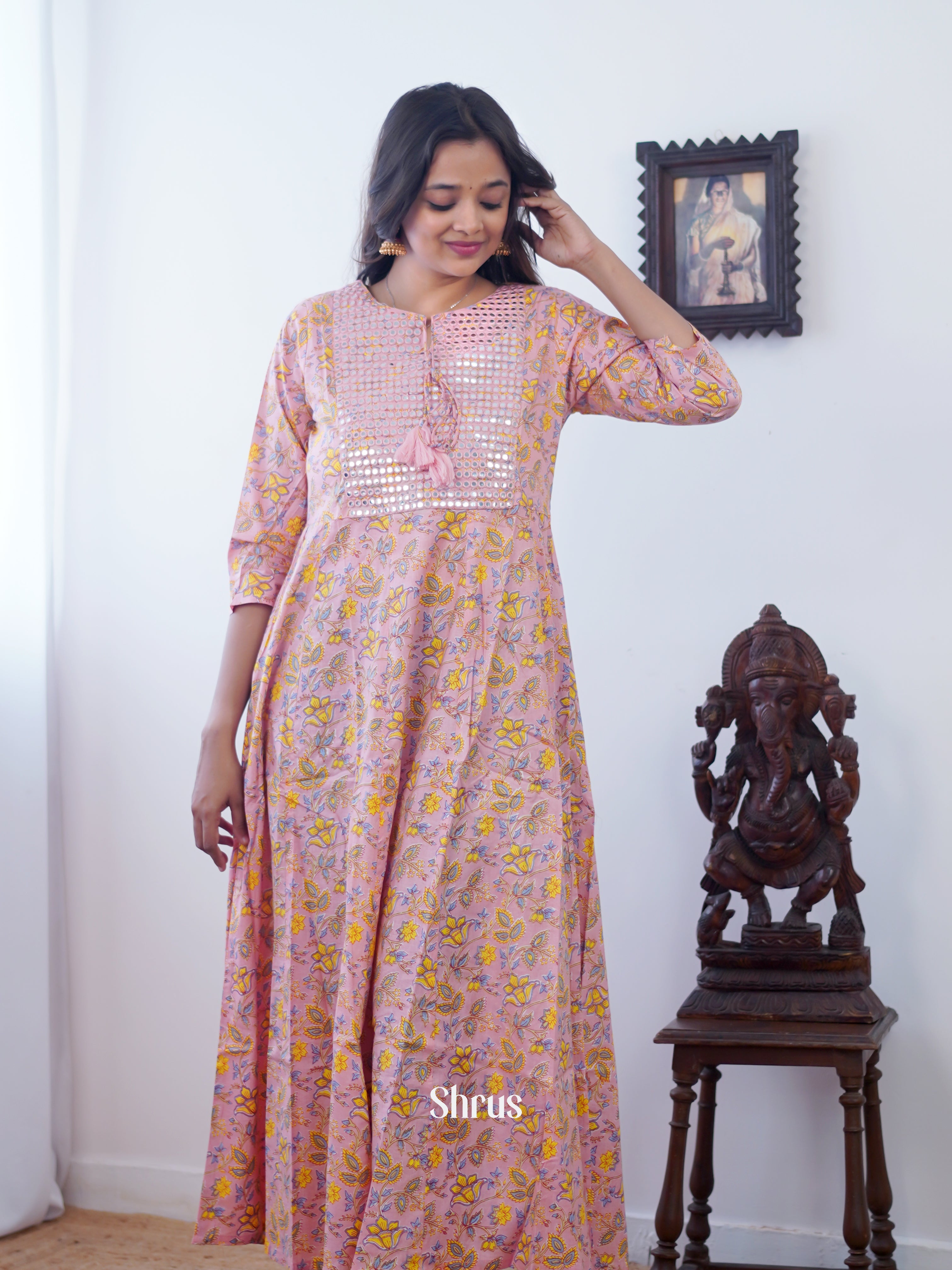 Pink - Readymade kurti - Shop on ShrusEternity.com