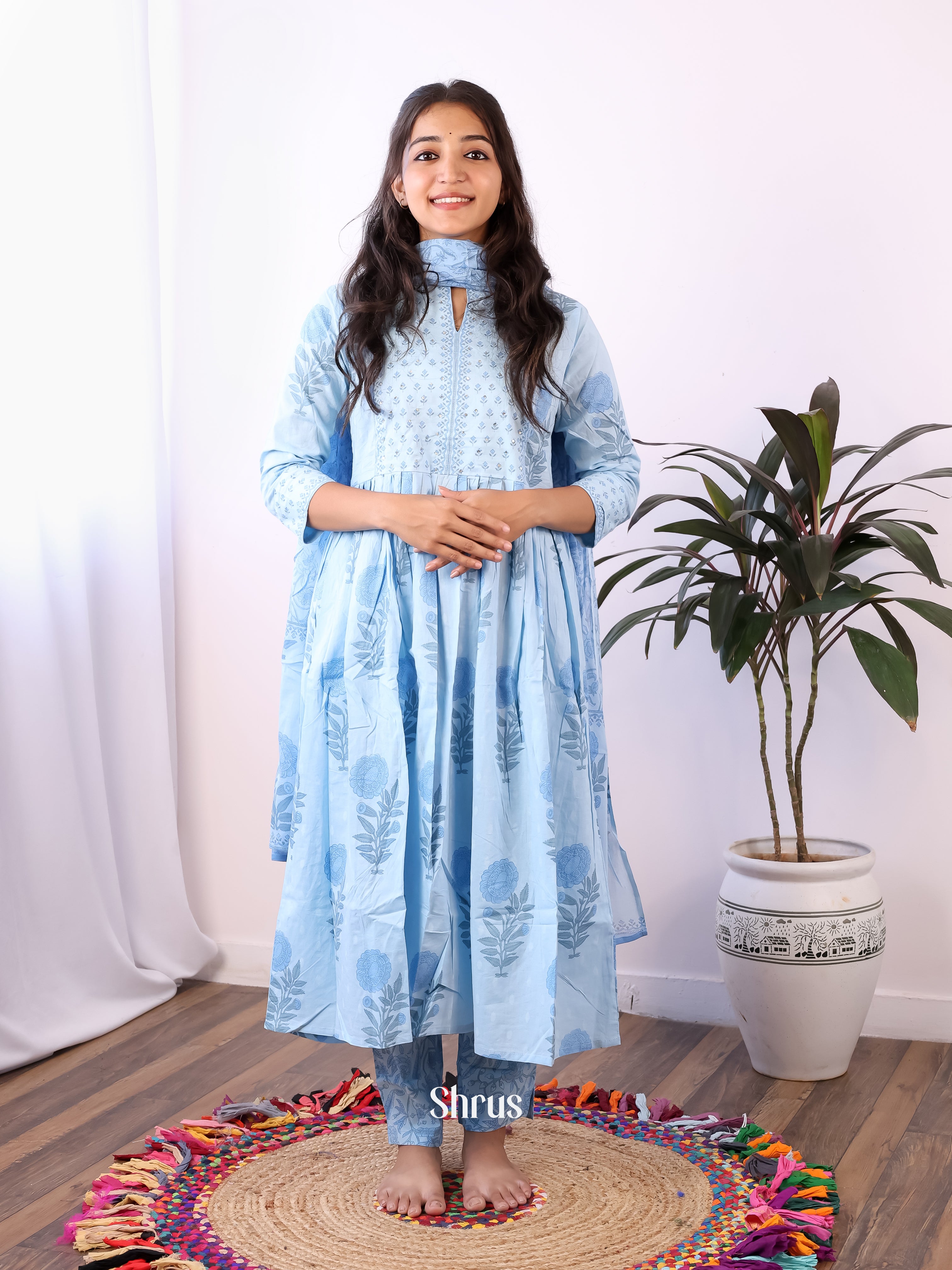 Blue -3pc Readymade Suits - Shop on ShrusEternity.com
