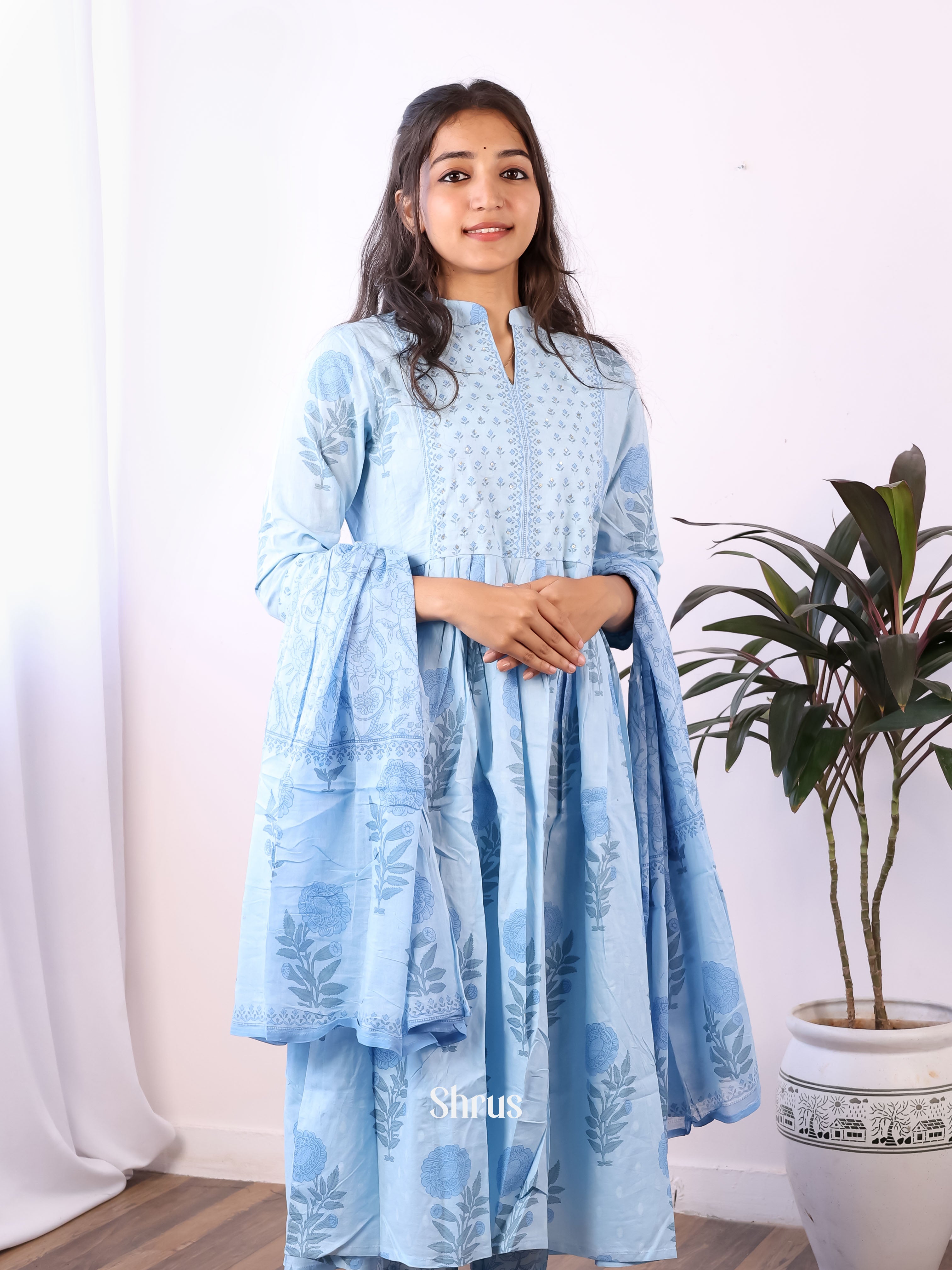 Blue -3pc Readymade Suits - Shop on ShrusEternity.com