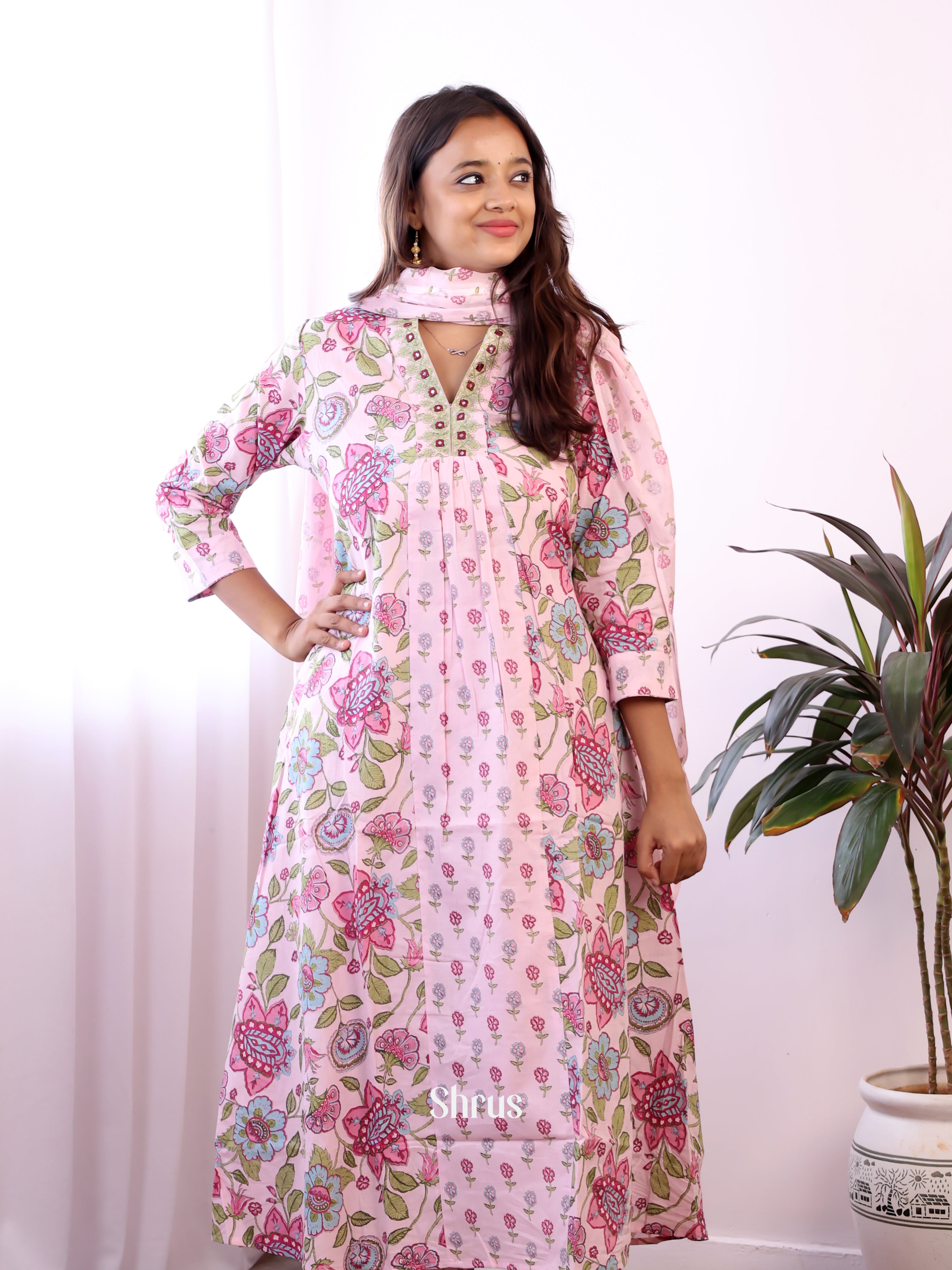 Pink -3pc Readymade Suits - Shop on ShrusEternity.com